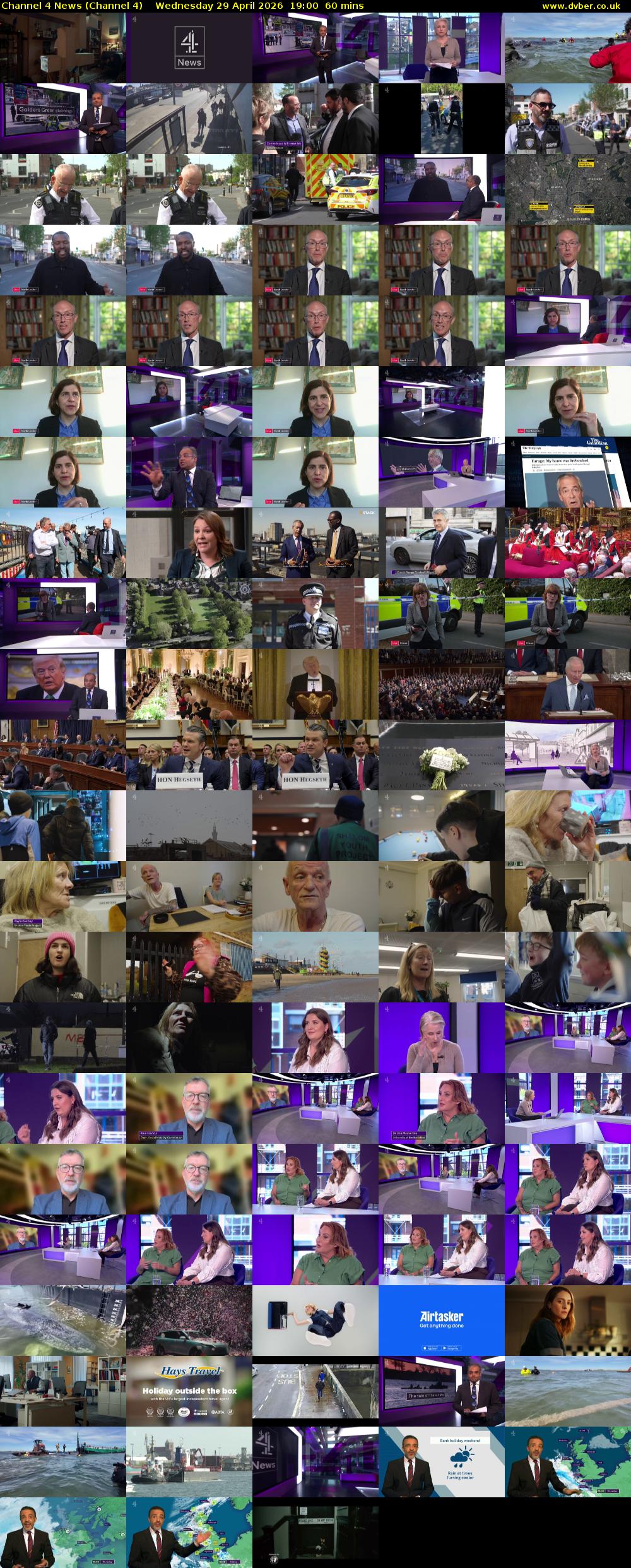 Channel 4 News (Channel 4) Wednesday 29 April 2026 19:00 - 20:00