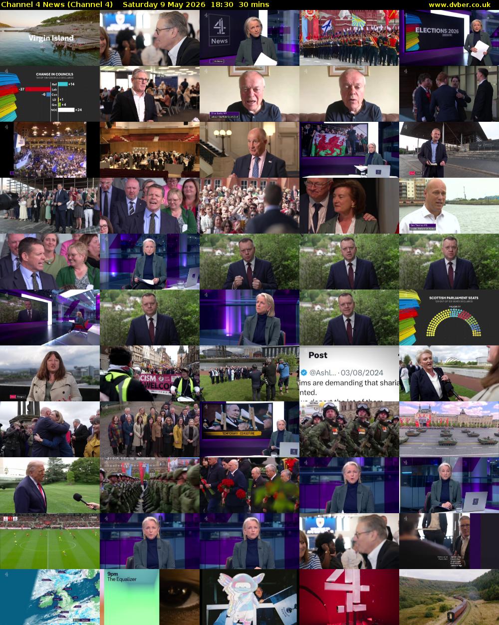 Channel 4 News (Channel 4) Saturday 9 May 2026 18:30 - 19:00