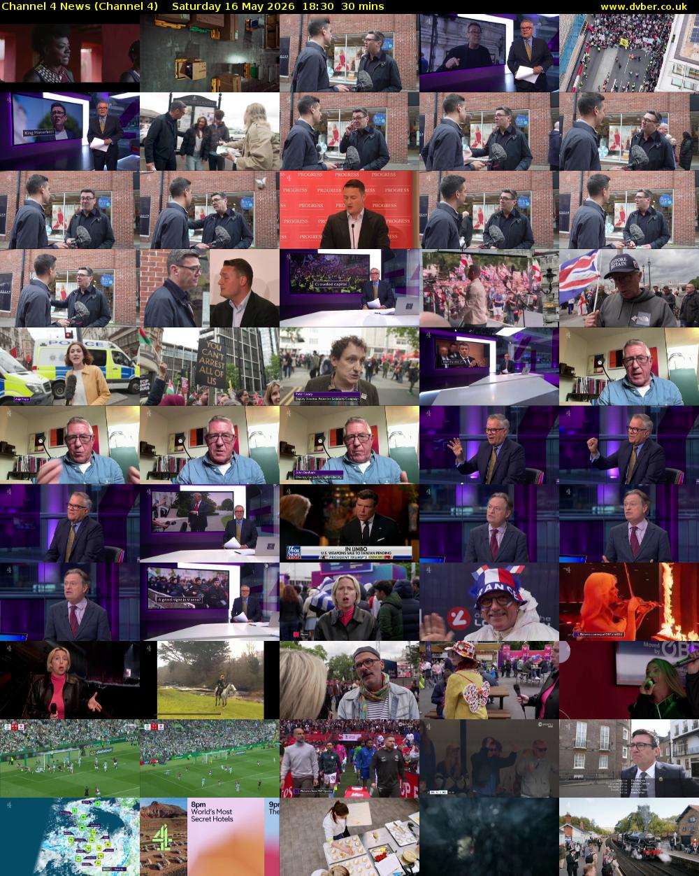Channel 4 News (Channel 4) Saturday 16 May 2026 18:30 - 19:00