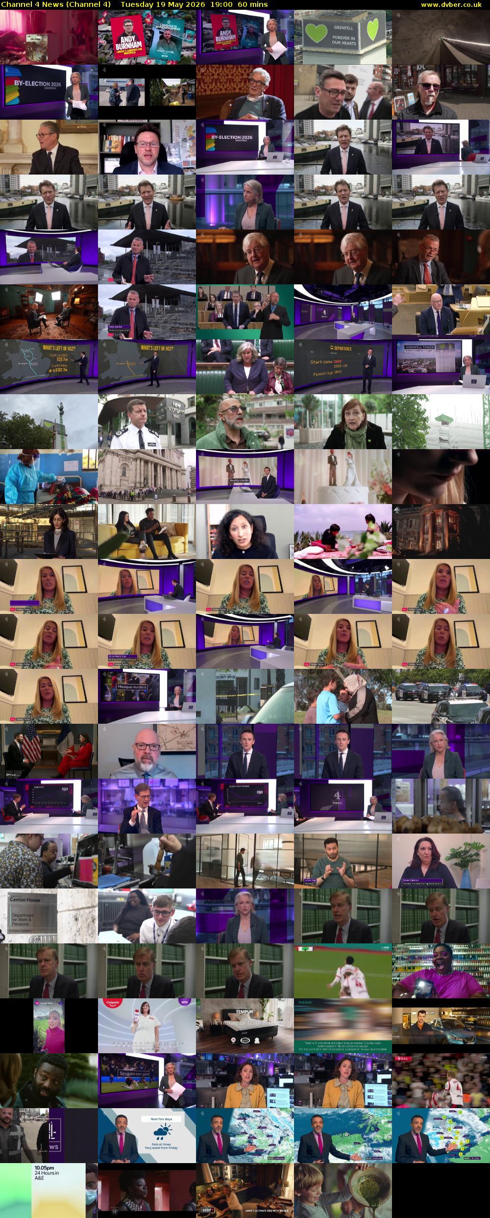 Channel 4 News (Channel 4) Tuesday 19 May 2026 19:00 - 20:00