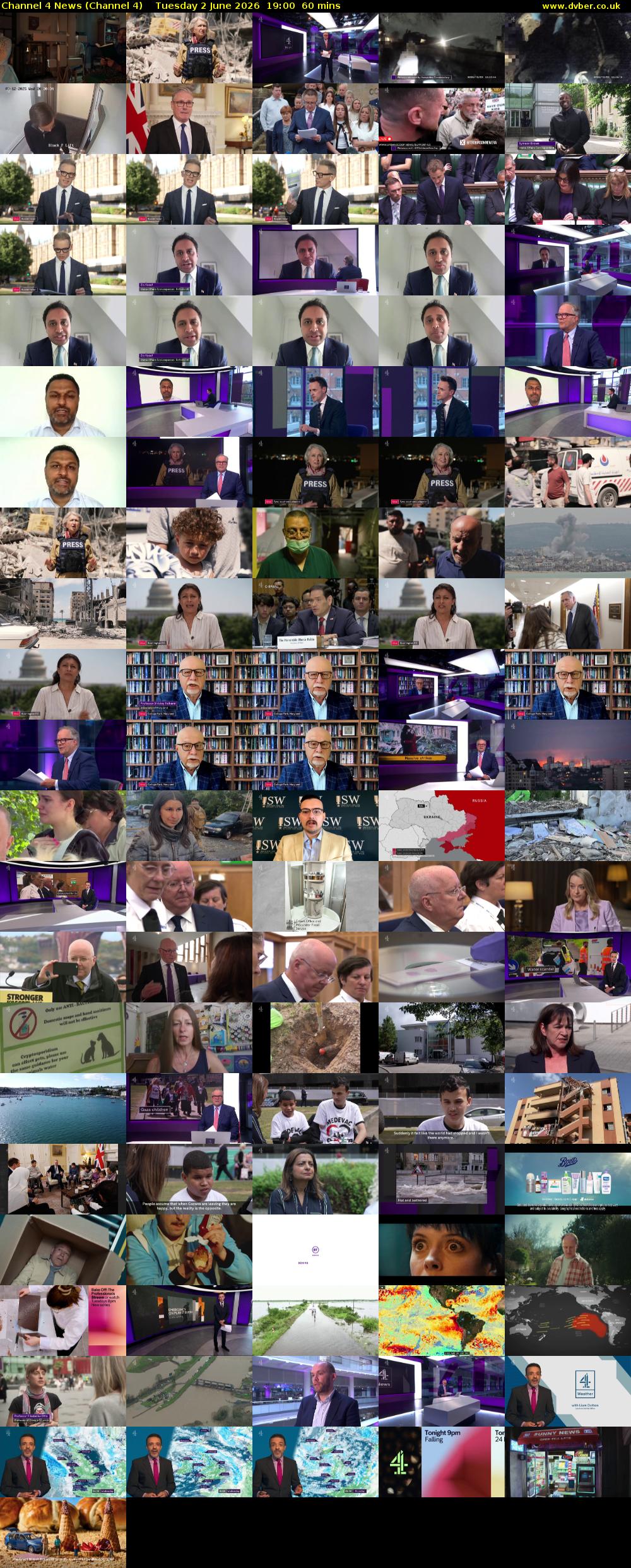 Channel 4 News (Channel 4) Tuesday 2 June 2026 19:00 - 20:00
