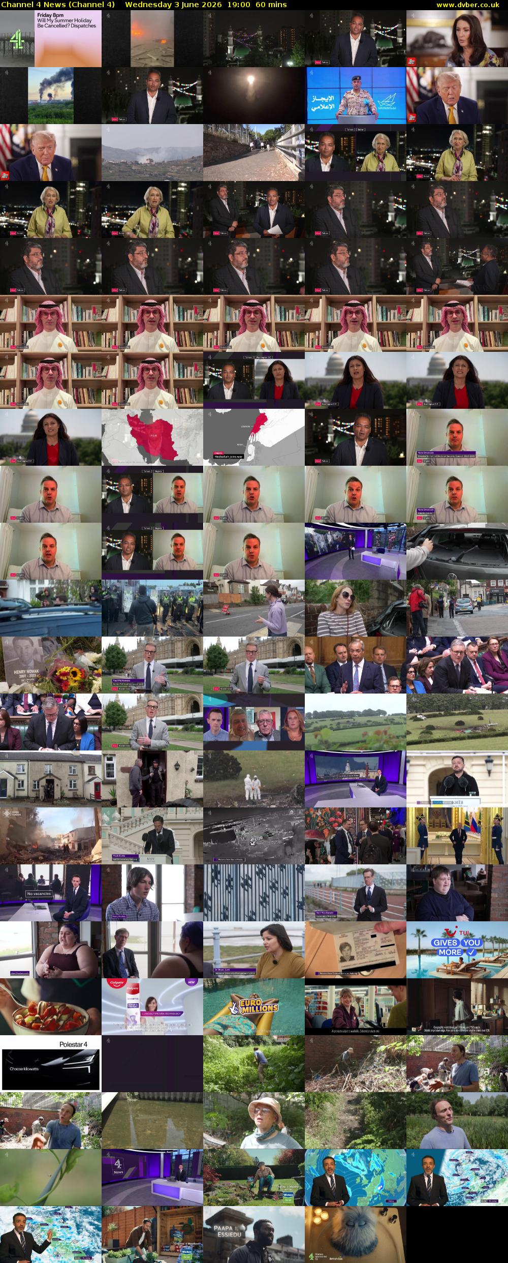 Channel 4 News (Channel 4) Wednesday 3 June 2026 19:00 - 20:00
