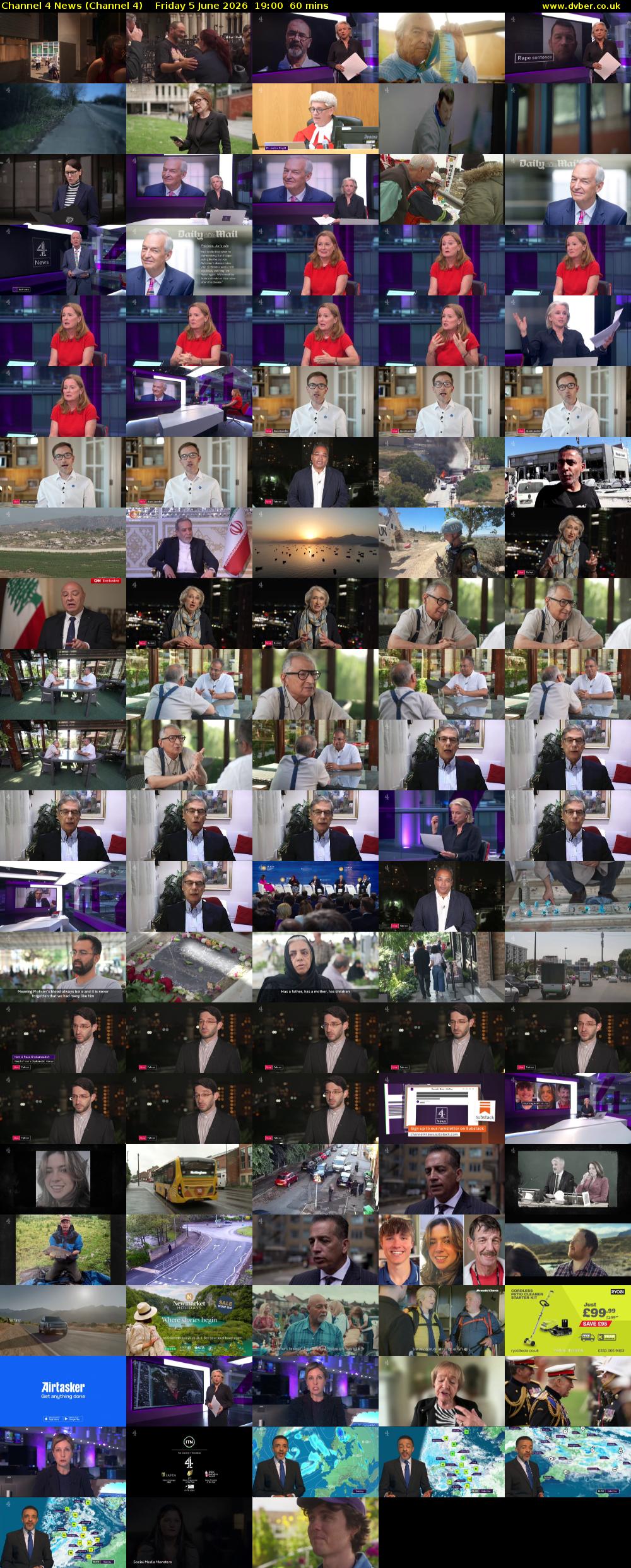 Channel 4 News (Channel 4) Friday 5 June 2026 19:00 - 20:00