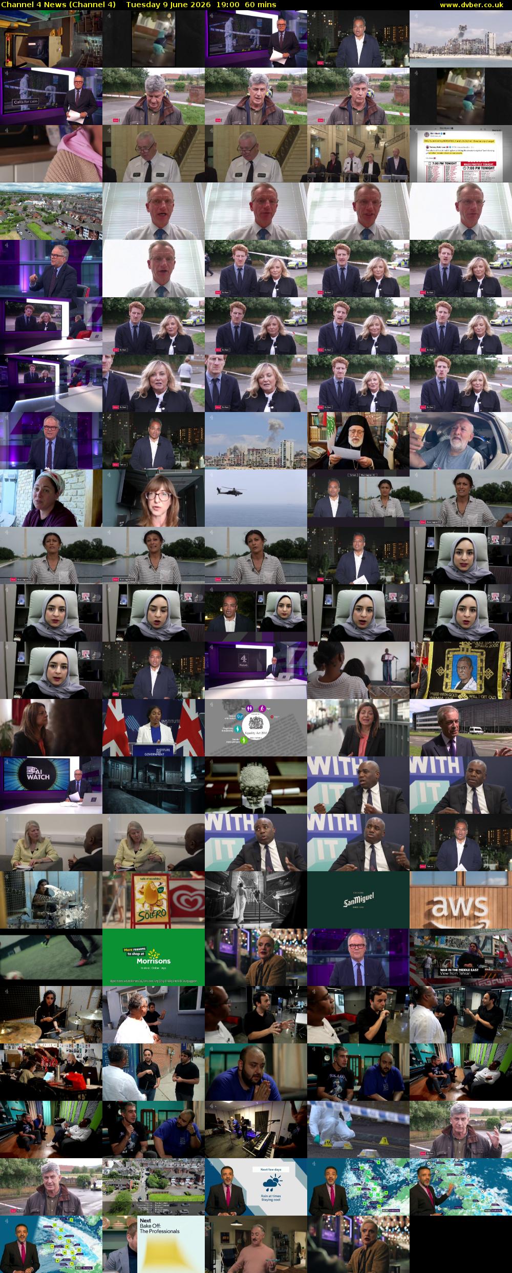 Channel 4 News (Channel 4) Tuesday 9 June 2026 19:00 - 20:00