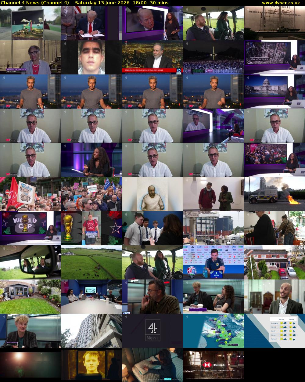 Channel 4 News (Channel 4) Saturday 13 June 2026 18:00 - 18:30
