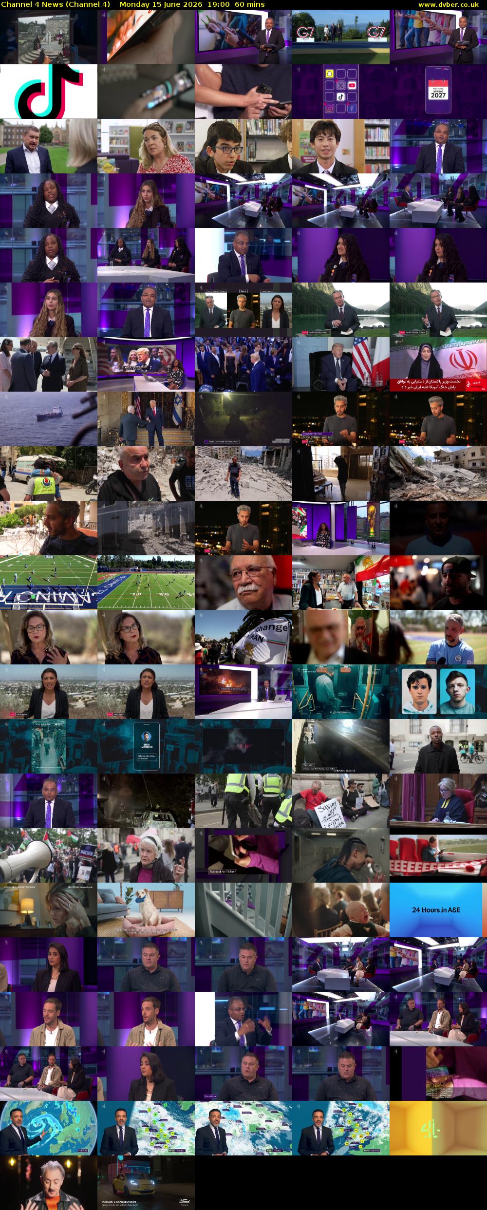 Channel 4 News (Channel 4) Monday 15 June 2026 19:00 - 20:00