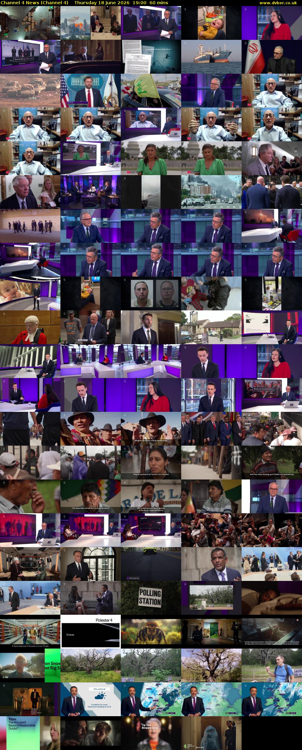 Channel 4 News (Channel 4) Thursday 18 June 2026 19:00 - 20:00
