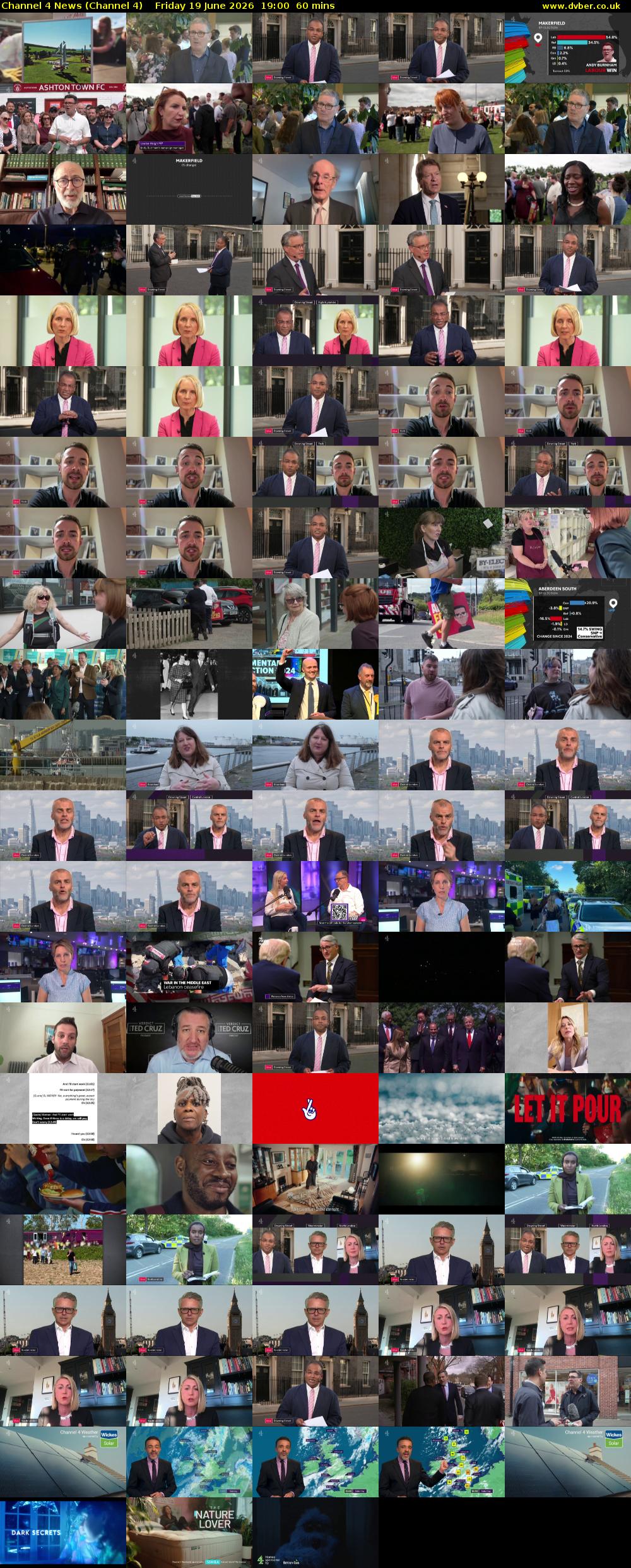 Channel 4 News (Channel 4) Friday 19 June 2026 19:00 - 20:00