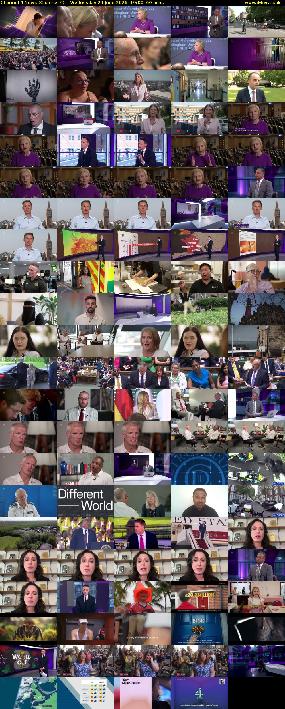 Channel 4 News (Channel 4) Wednesday 24 June 2026 19:00 - 20:00