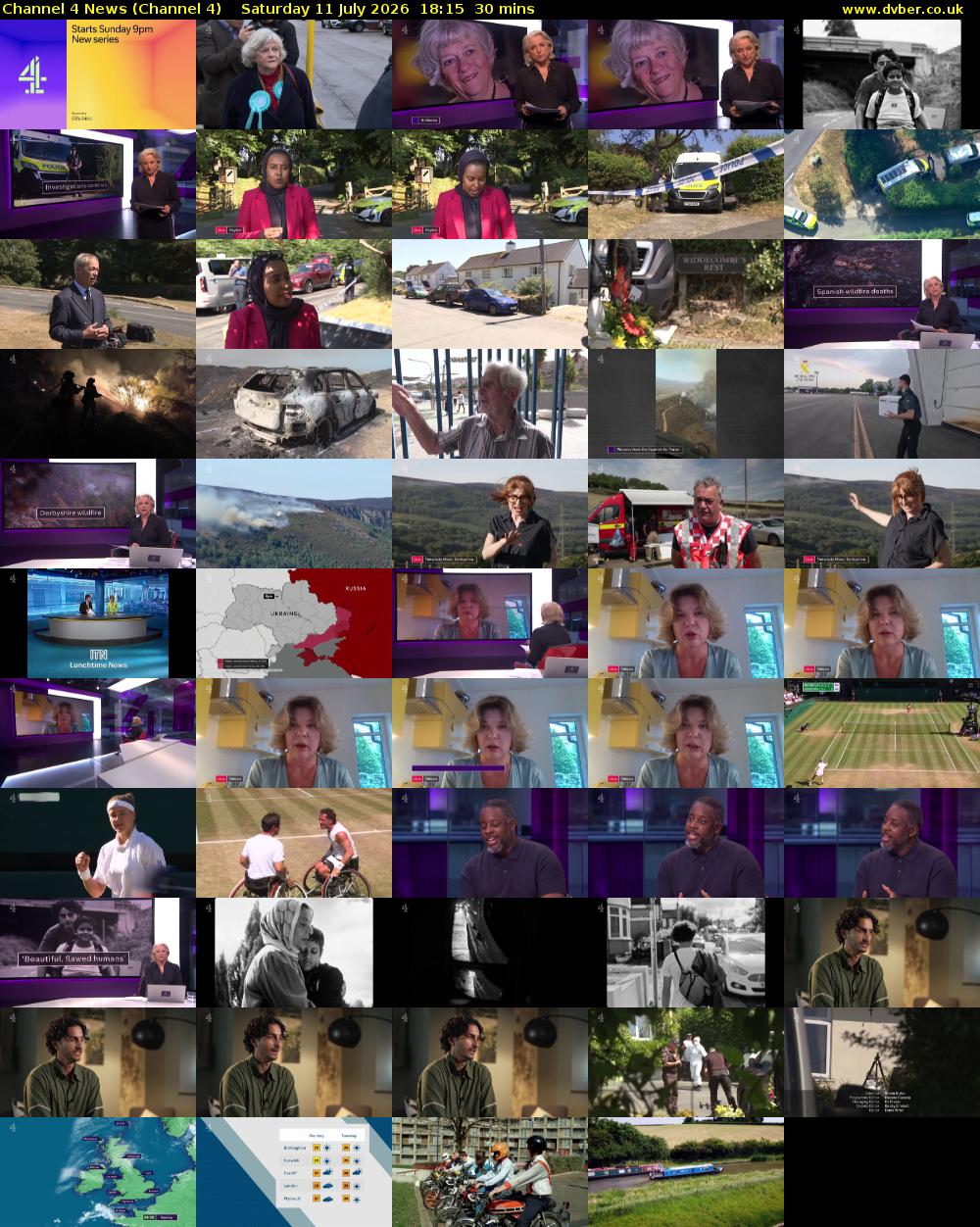 Channel 4 News (Channel 4) Saturday 11 July 2026 18:15 - 18:45