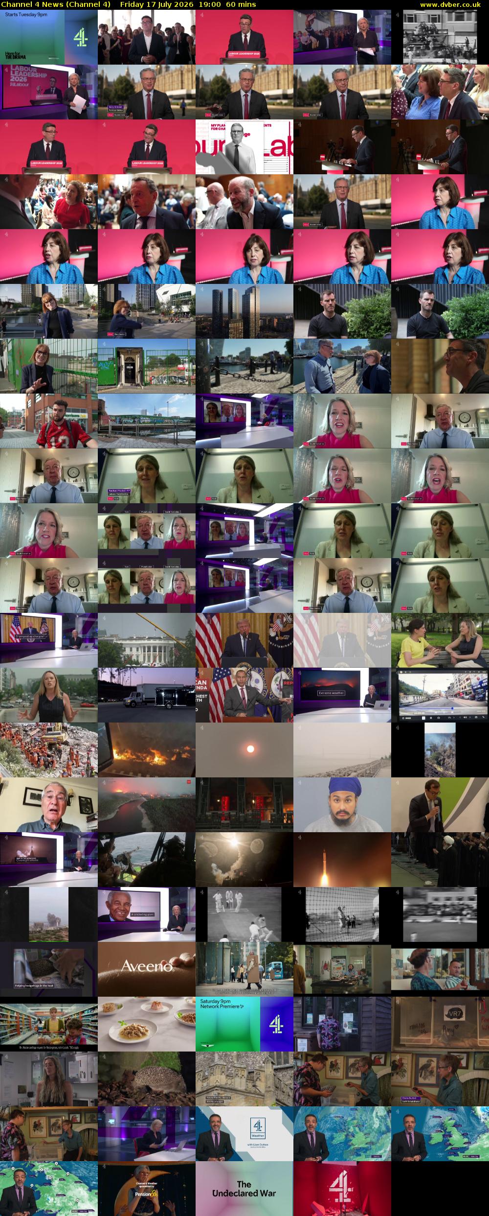 Channel 4 News (Channel 4) Friday 17 July 2026 19:00 - 20:00