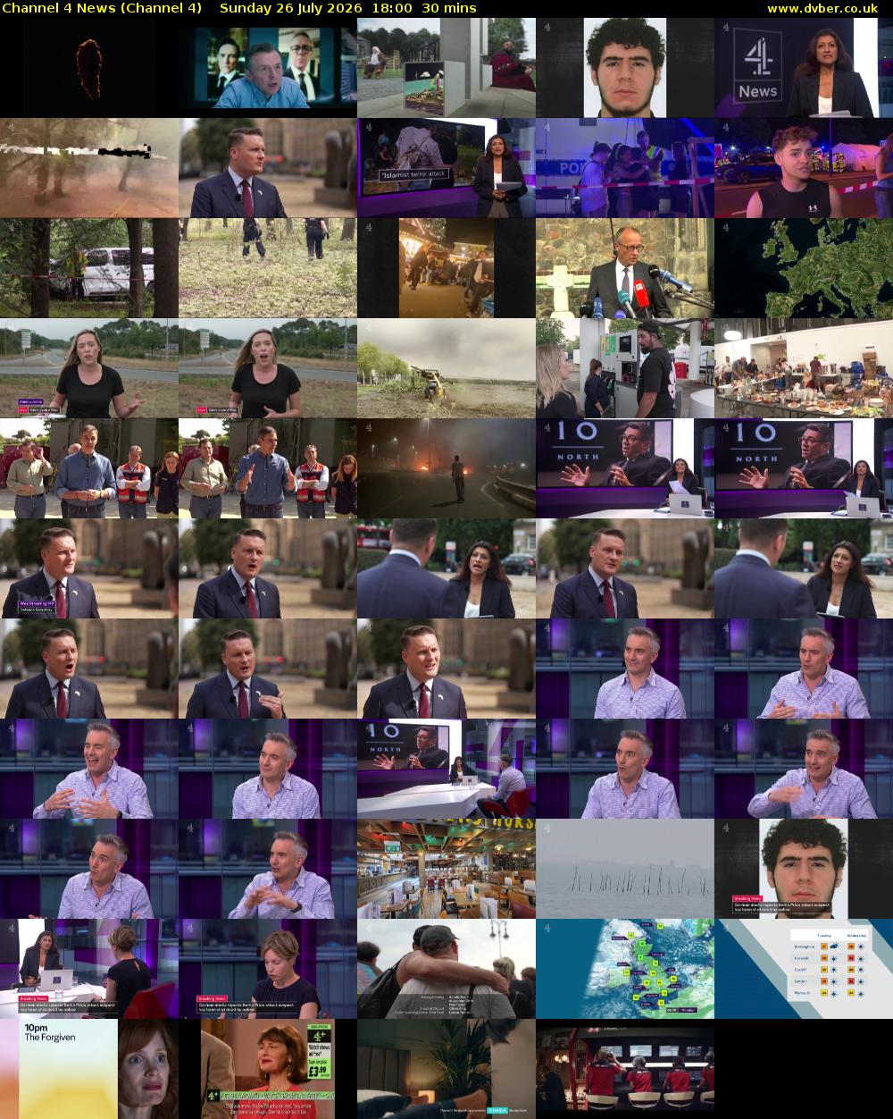 Channel 4 News (Channel 4) Sunday 26 July 2026 18:00 - 18:30