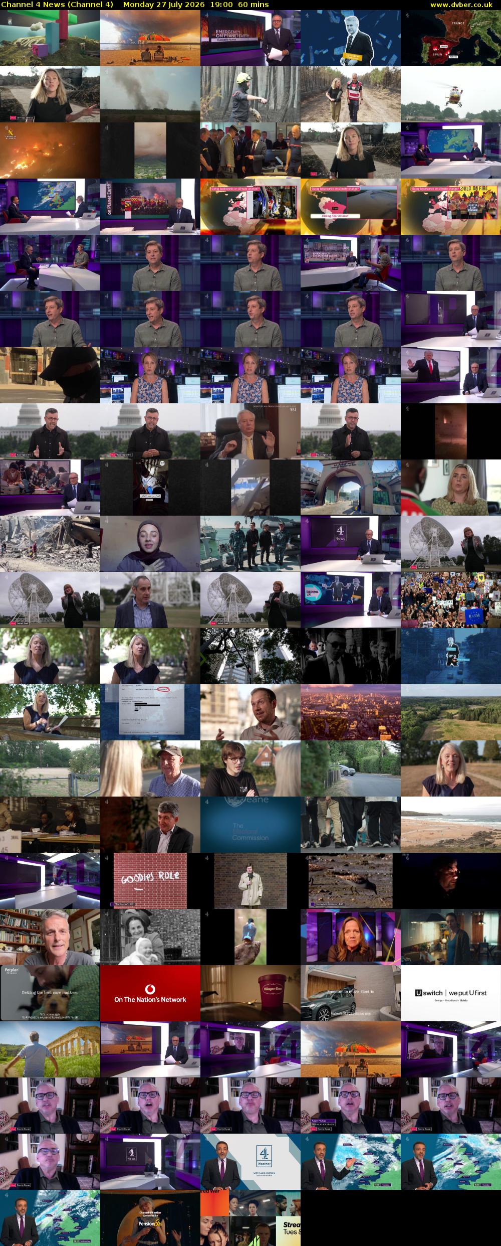 Channel 4 News (Channel 4) Monday 27 July 2026 19:00 - 20:00