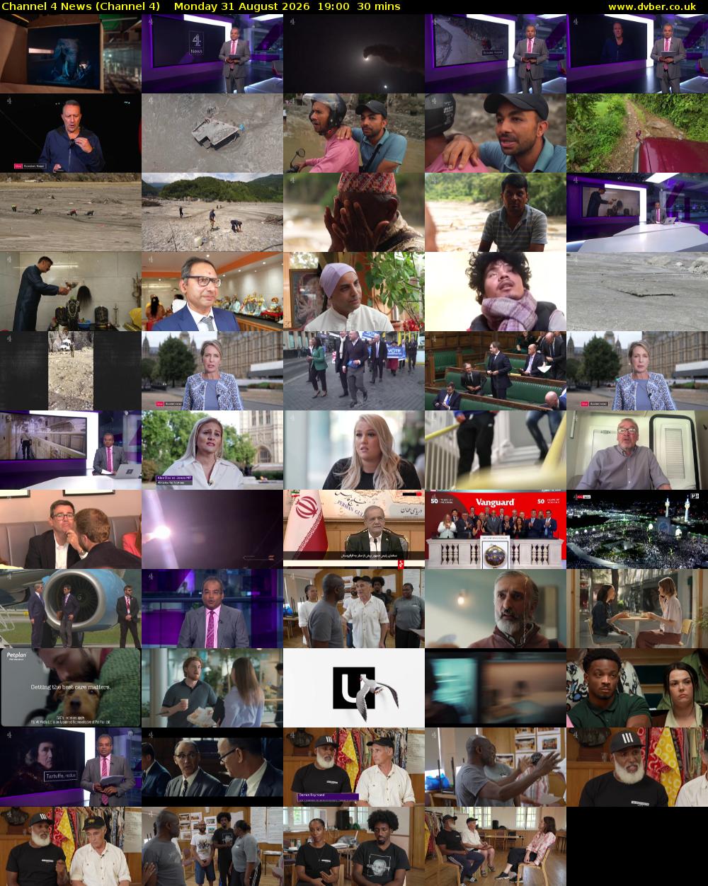 Channel 4 News (Channel 4) Monday 31 August 2026 19:00 - 19:30
