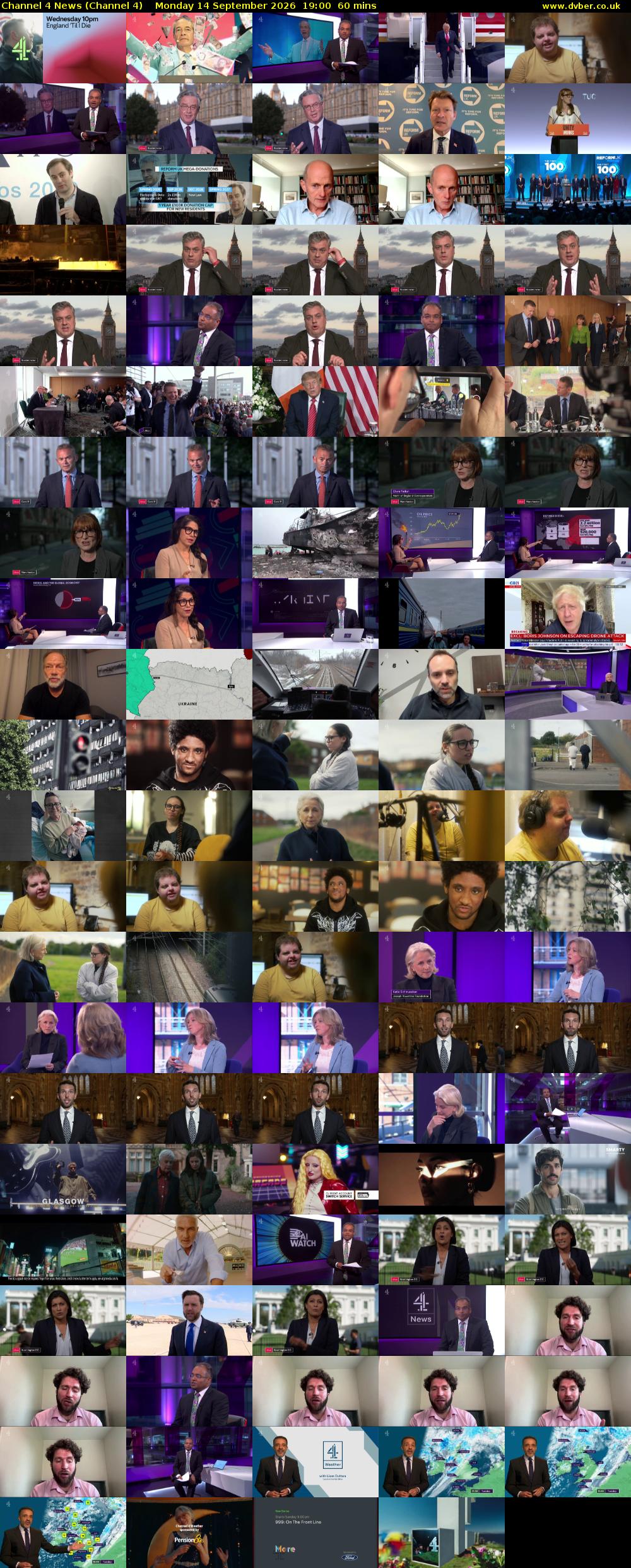 Channel 4 News (Channel 4) Monday 14 September 2026 19:00 - 20:00