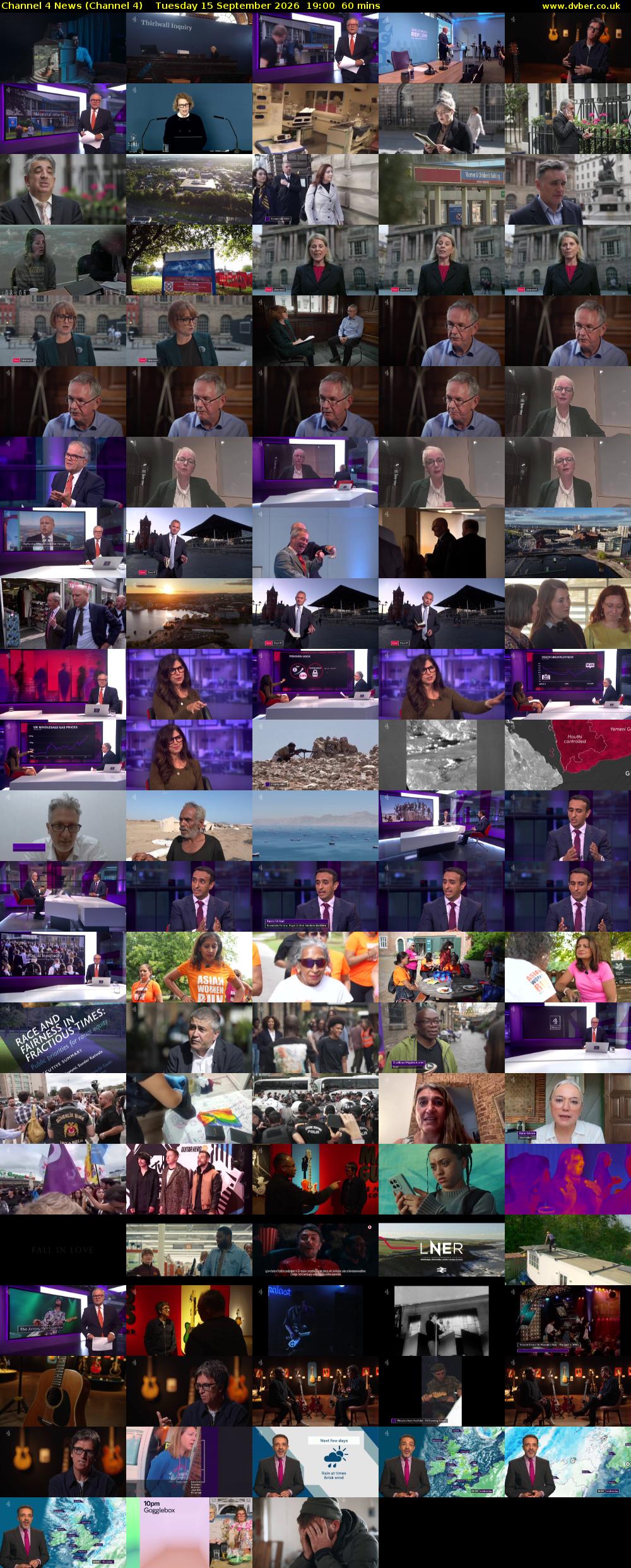 Channel 4 News (Channel 4) Tuesday 15 September 2026 19:00 - 20:00