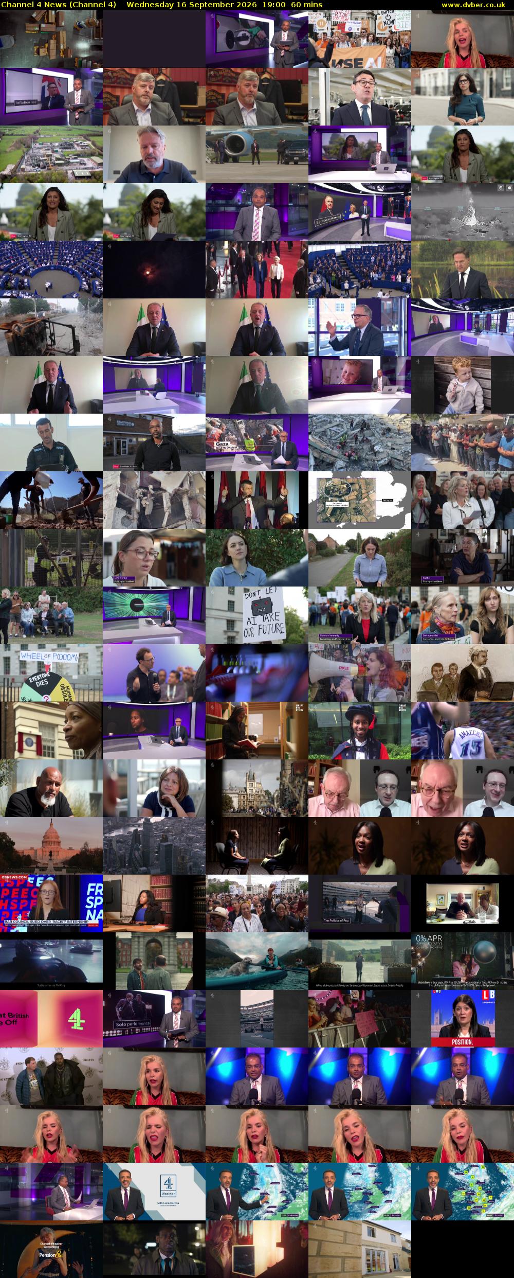 Channel 4 News (Channel 4) Wednesday 16 September 2026 19:00 - 20:00