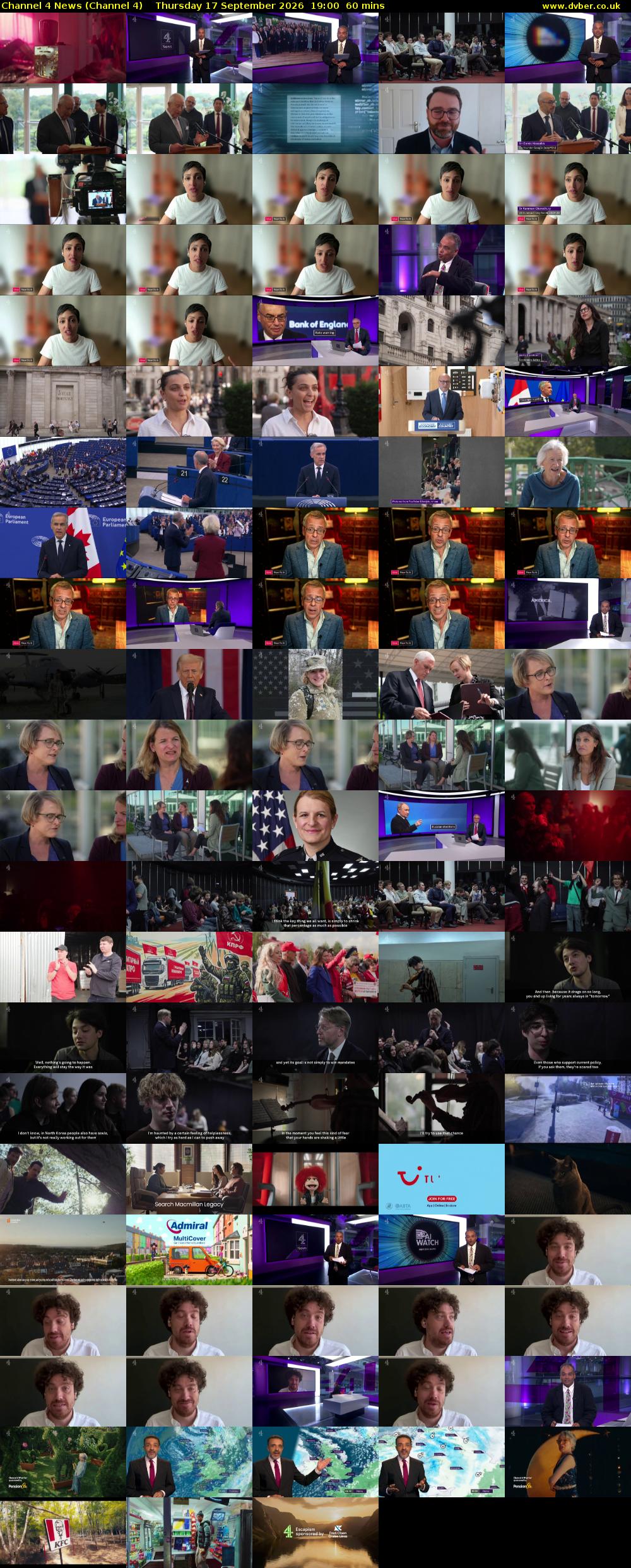 Channel 4 News (Channel 4) Thursday 17 September 2026 19:00 - 20:00