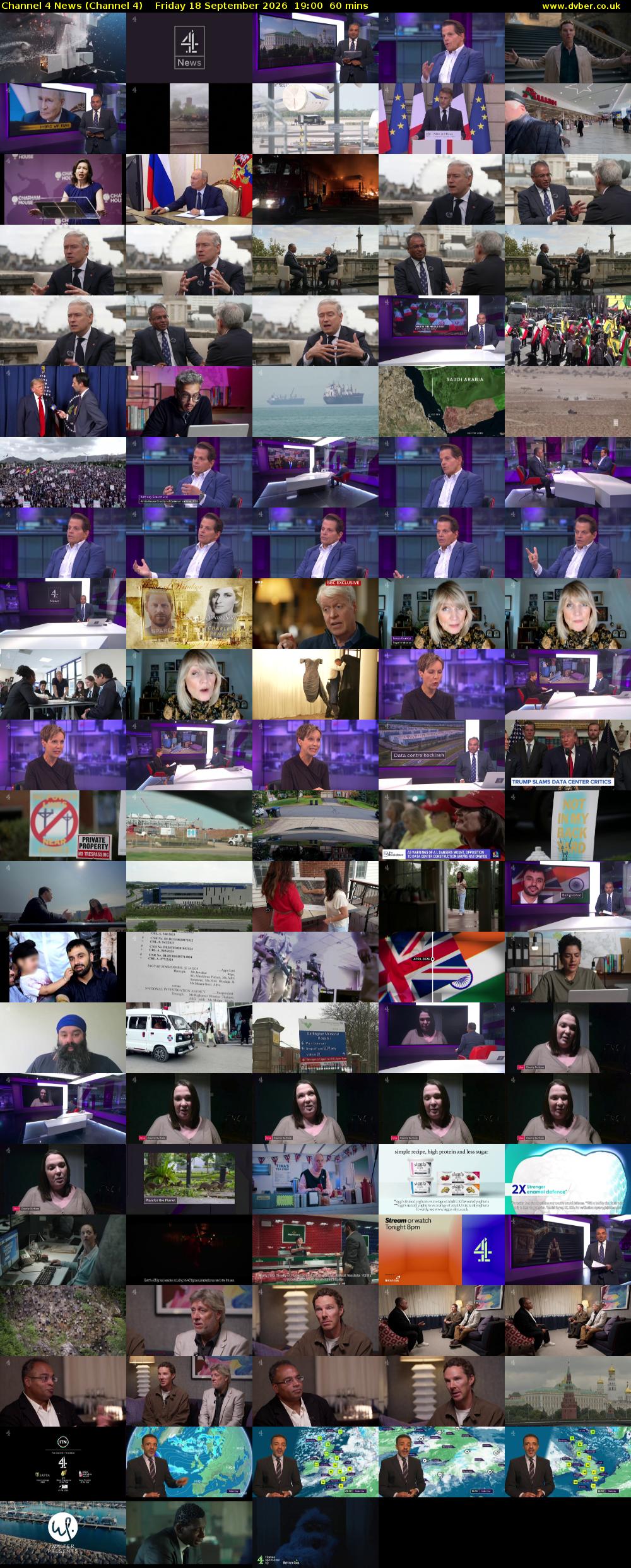 Channel 4 News (Channel 4) Friday 18 September 2026 19:00 - 20:00