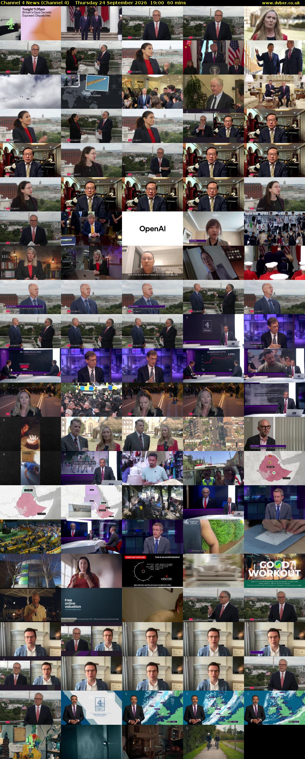 Channel 4 News (Channel 4) Thursday 24 September 2026 19:00 - 20:00