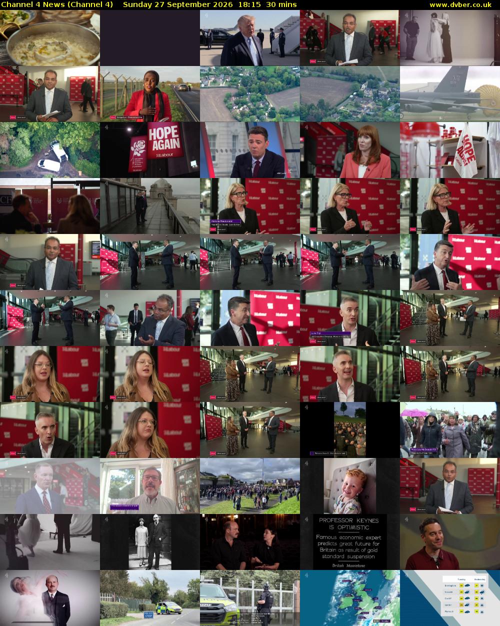 Channel 4 News (Channel 4) Sunday 27 September 2026 18:15 - 18:45