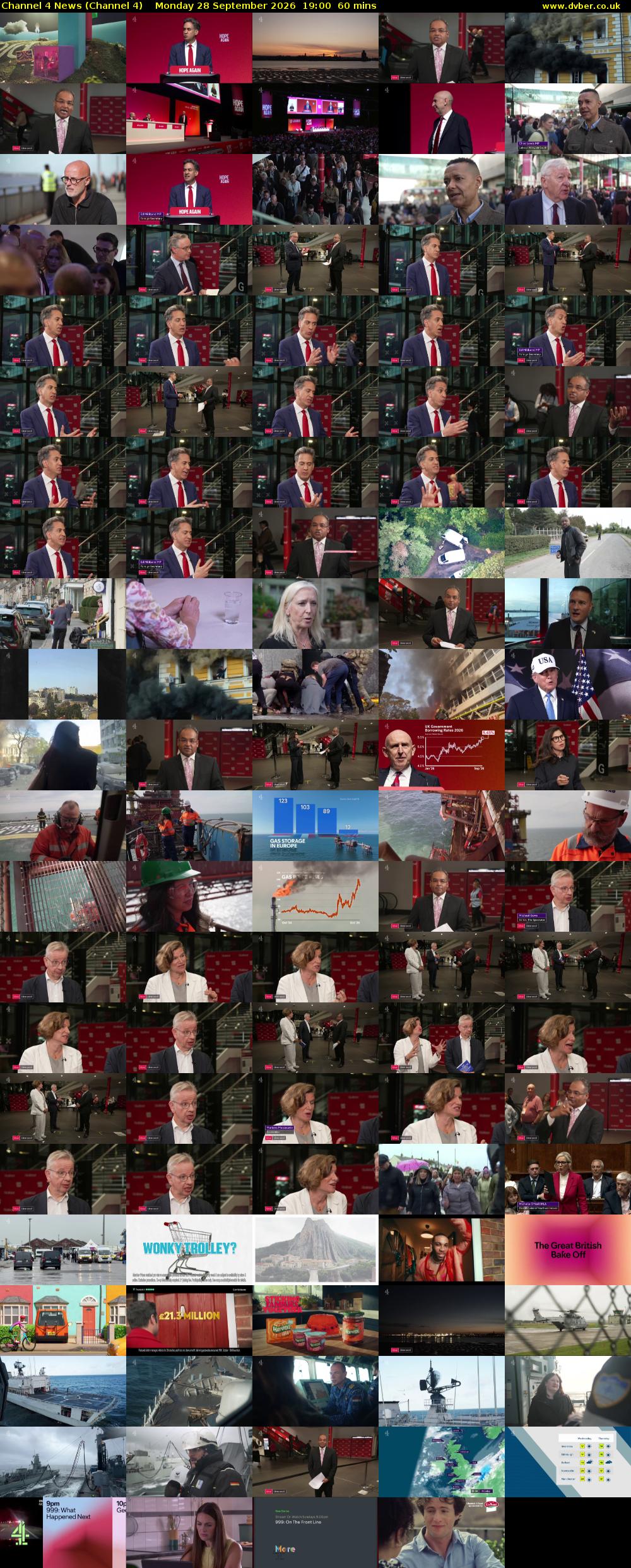 Channel 4 News (Channel 4) Monday 28 September 2026 19:00 - 20:00