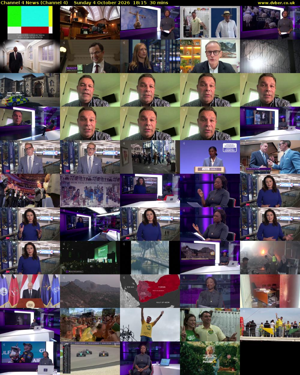 Channel 4 News (Channel 4) Sunday 4 October 2026 18:15 - 18:45