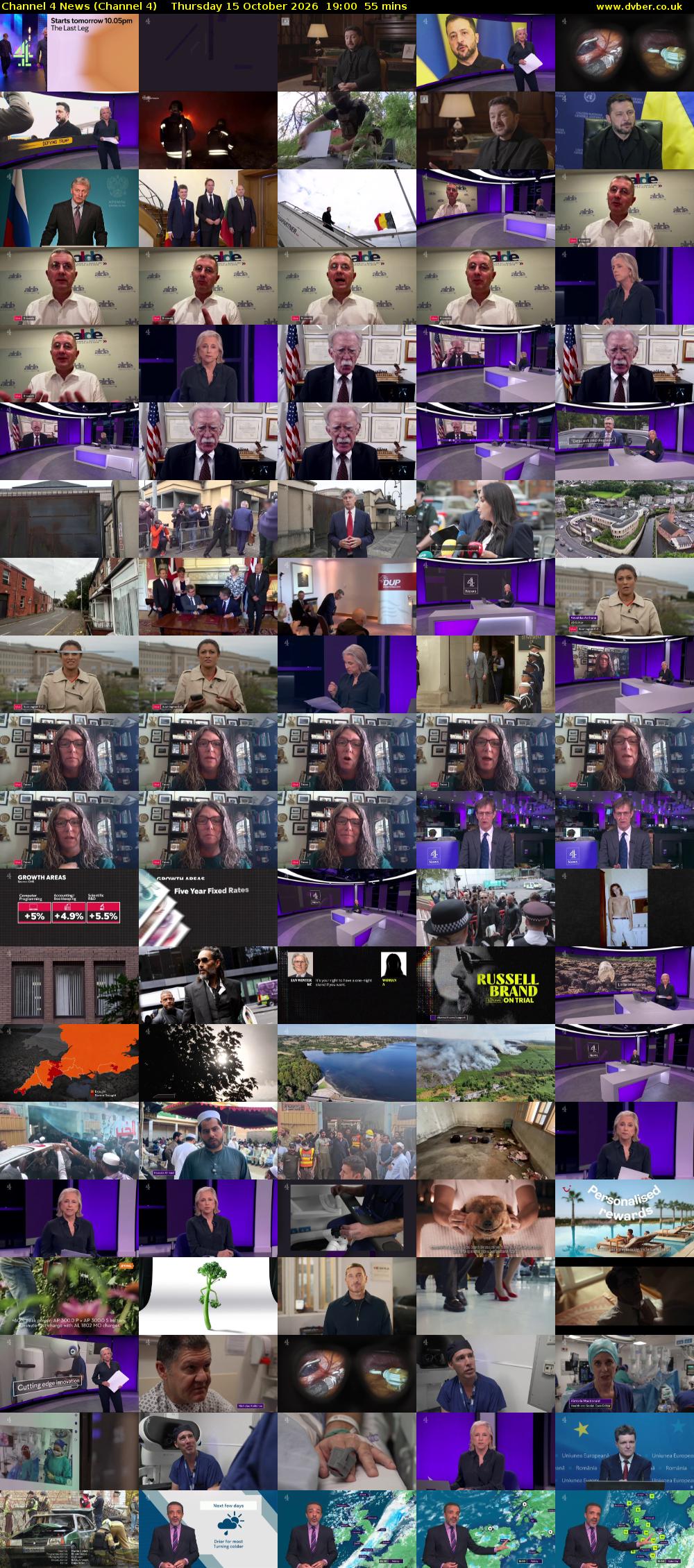 Channel 4 News (Channel 4) Thursday 15 October 2026 19:00 - 19:55