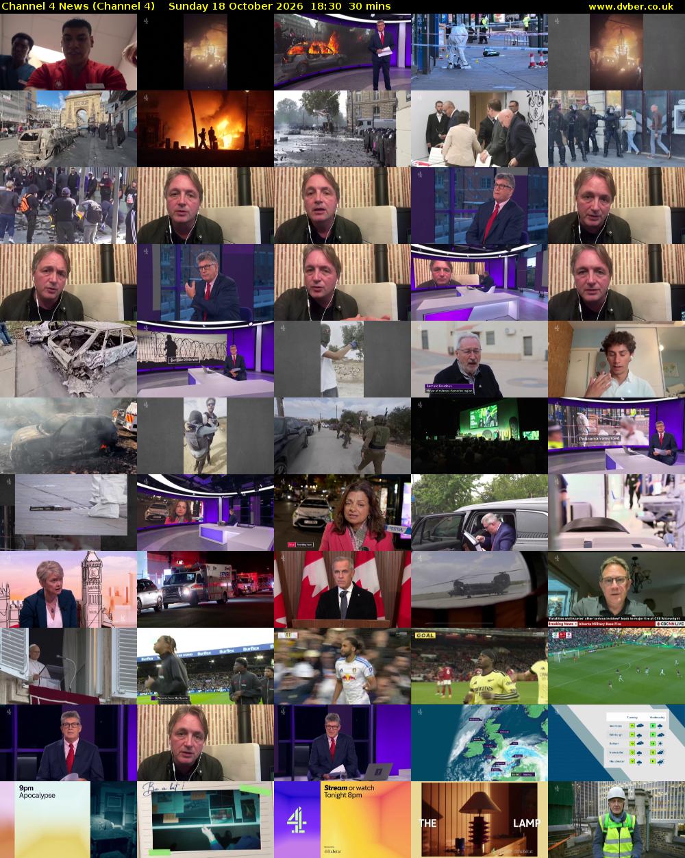Channel 4 News (Channel 4) Sunday 18 October 2026 18:30 - 19:00