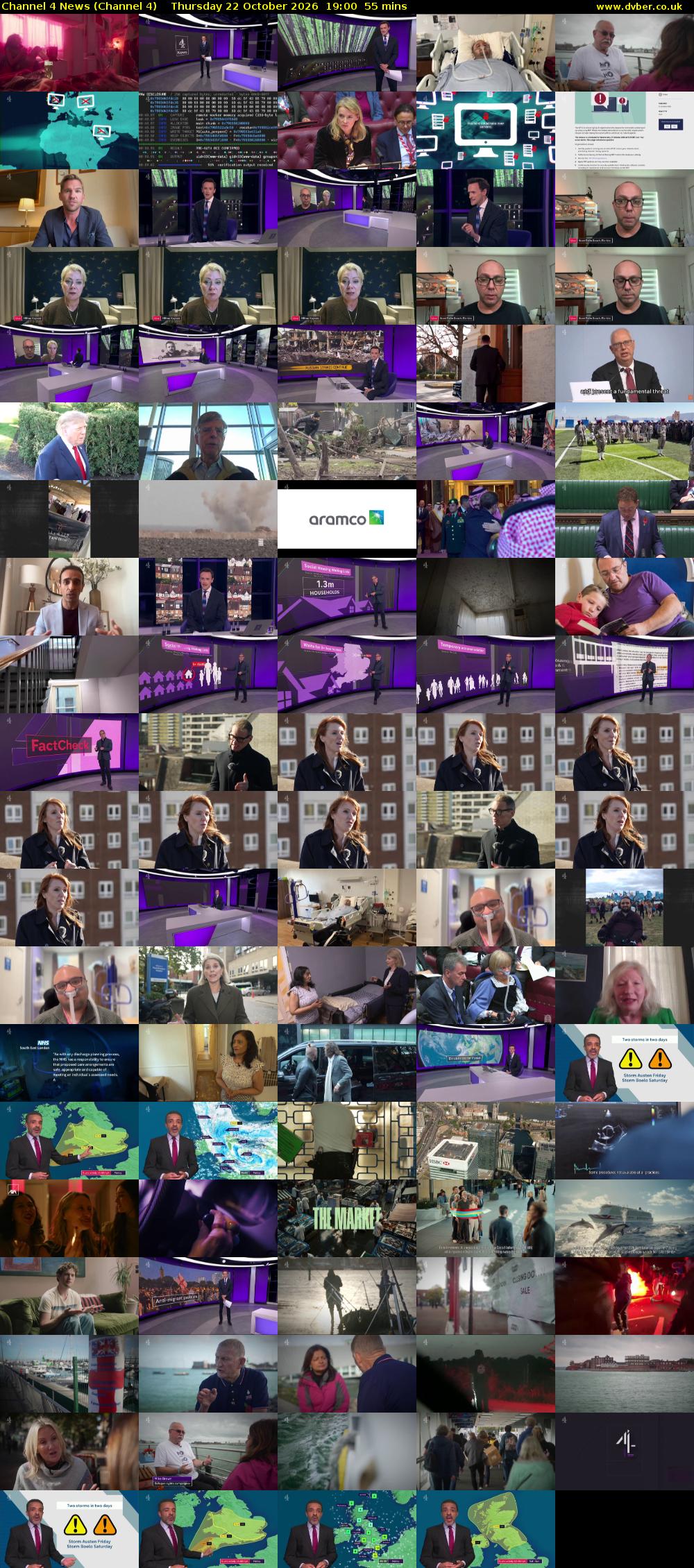 Channel 4 News (Channel 4) Thursday 22 October 2026 19:00 - 19:55