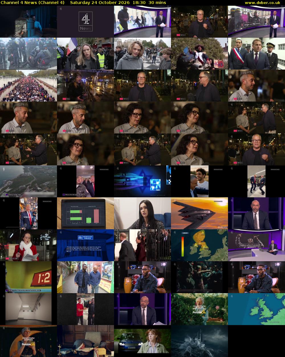Channel 4 News (Channel 4) Saturday 24 October 2026 18:30 - 19:00
