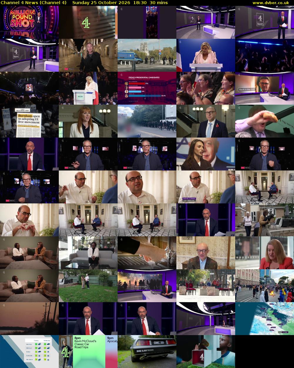 Channel 4 News (Channel 4) Sunday 25 October 2026 18:30 - 19:00