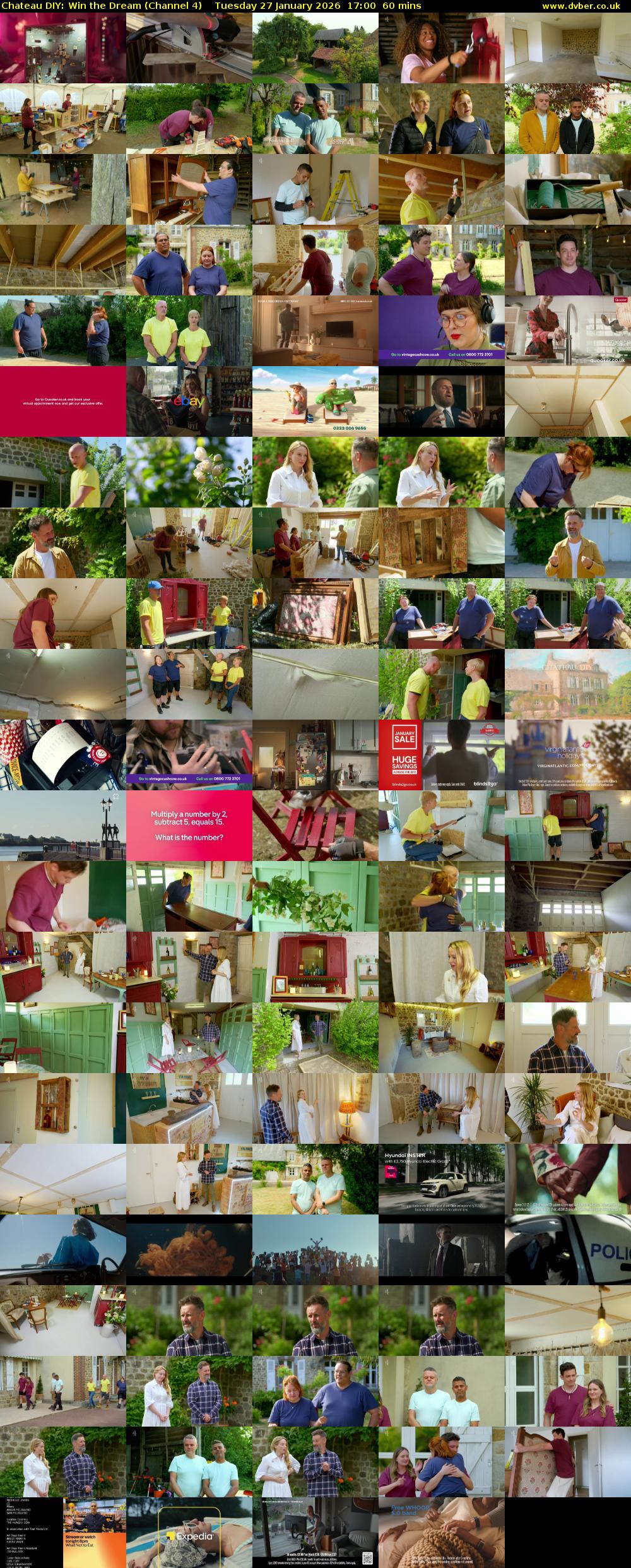 Chateau DIY: Win the Dream (Channel 4) Tuesday 27 January 2026 17:00 - 18:00