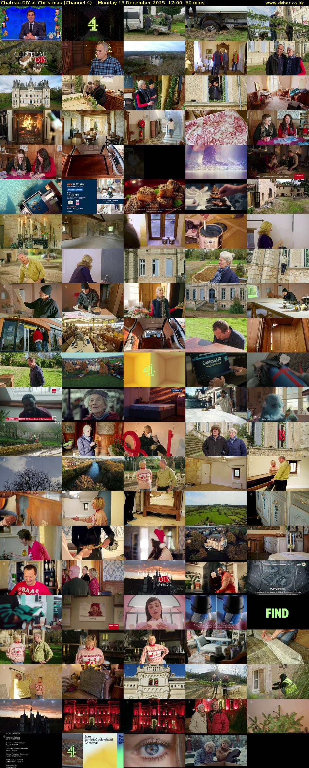 Chateau DIY at Christmas (Channel 4) Monday 15 December 2025 17:00 - 18:00