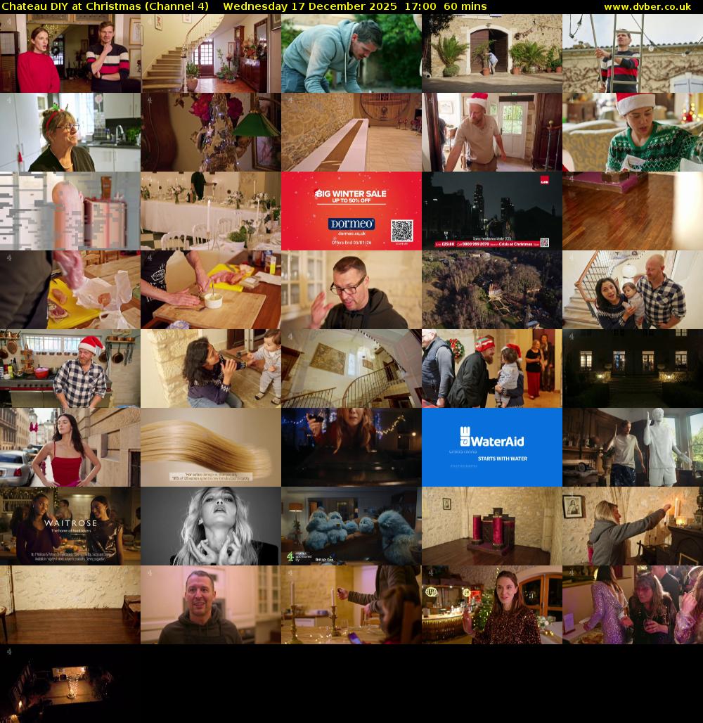 Chateau DIY at Christmas (Channel 4) Wednesday 17 December 2025 17:00 - 18:00