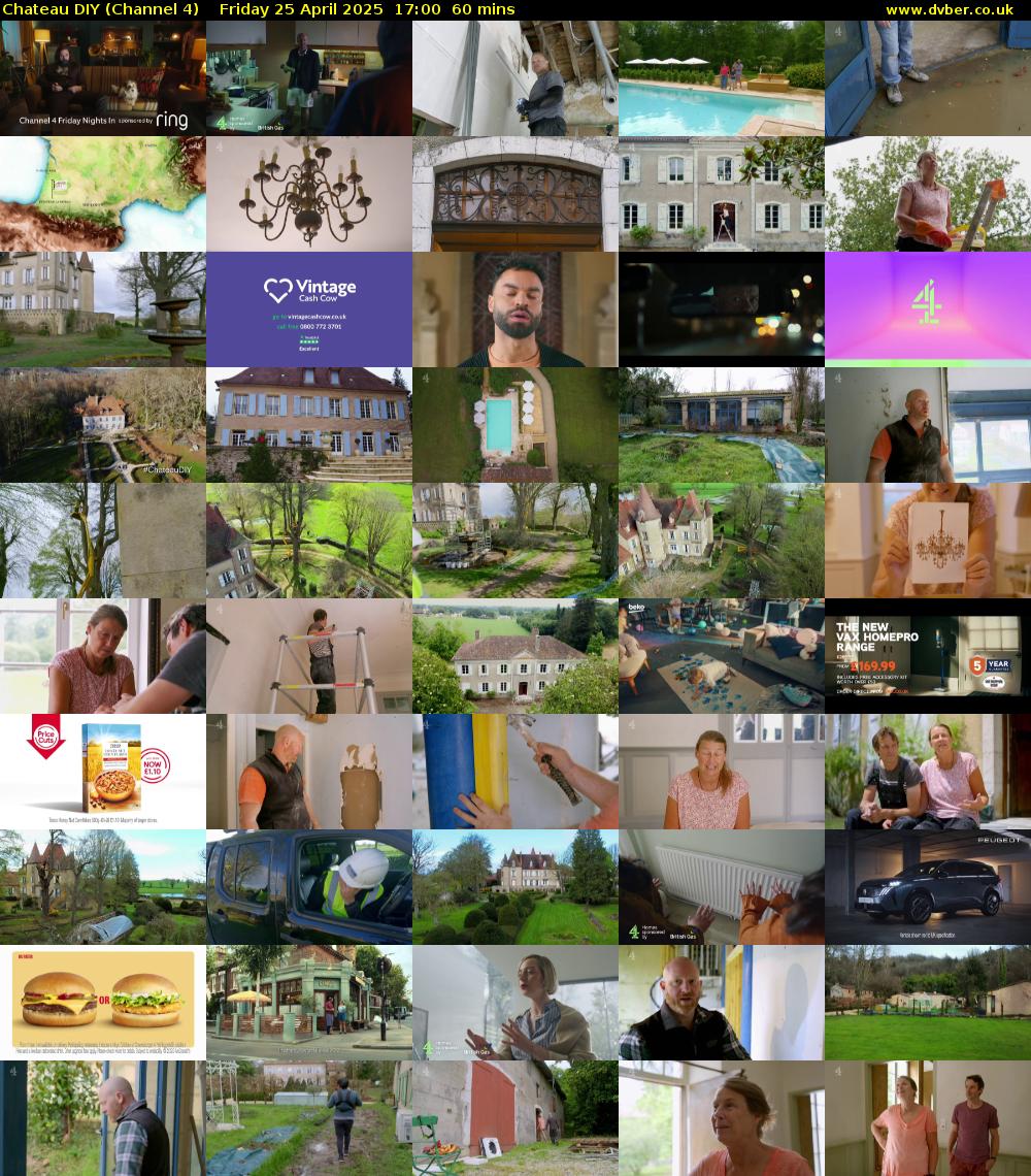 Chateau DIY (Channel 4) Friday 25 April 2025 17:00 - 18:00