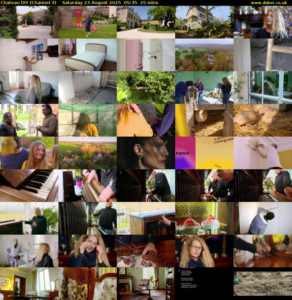Chateau DIY (Channel 4) Saturday 23 August 2025 05:35 - 06:00