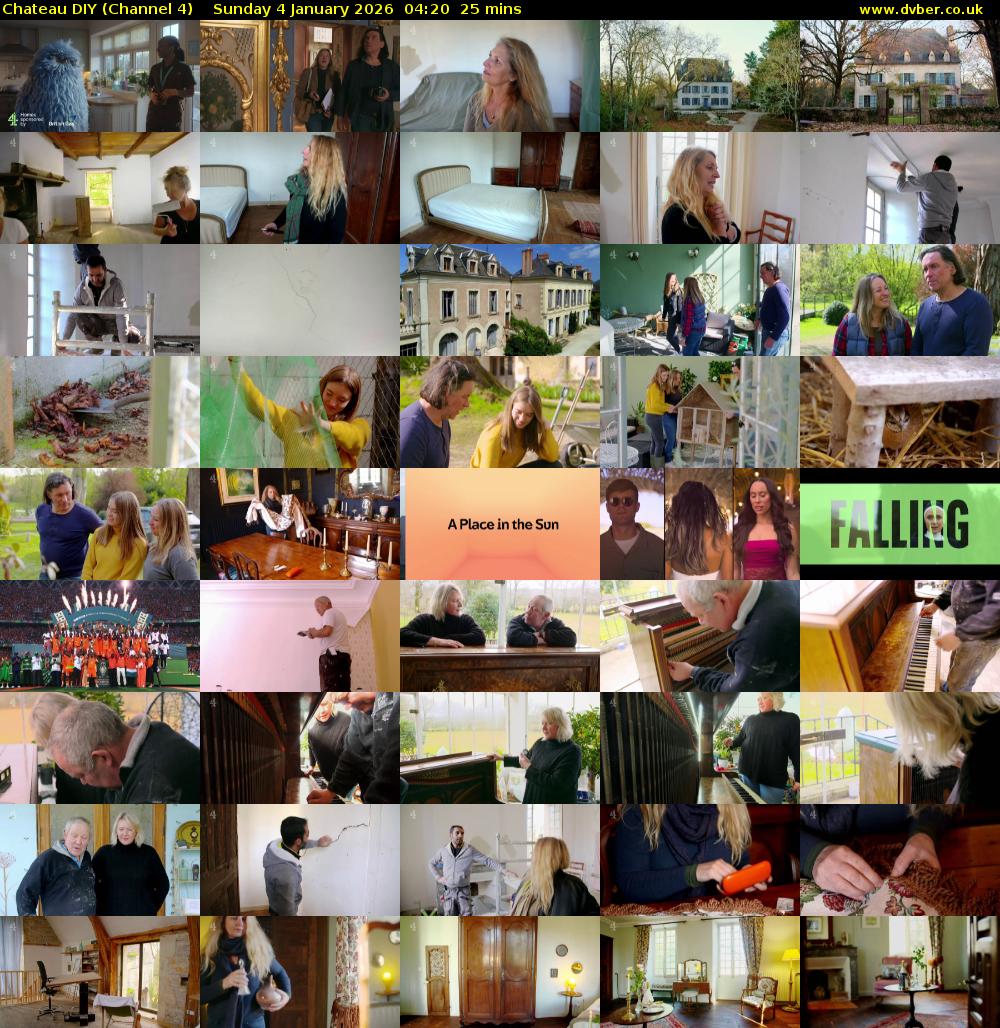 Chateau DIY (Channel 4) Sunday 4 January 2026 04:20 - 04:45