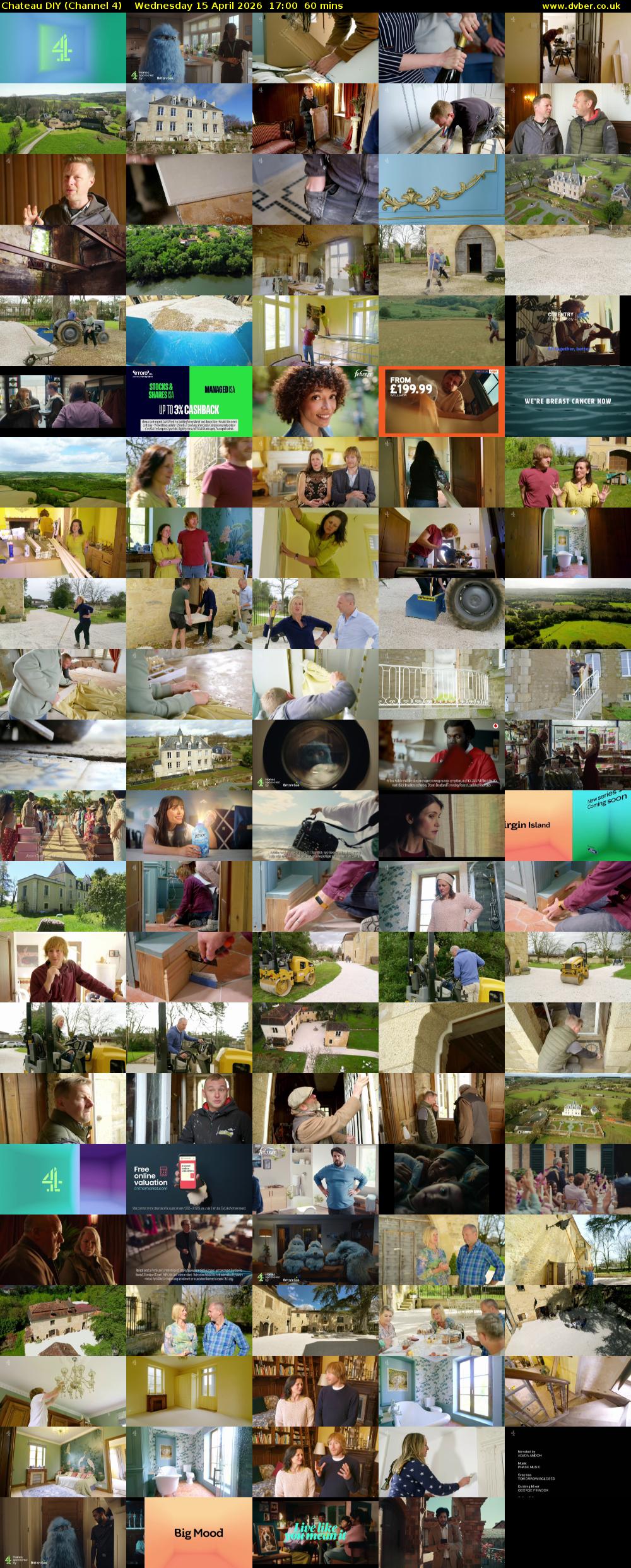 Chateau DIY (Channel 4) Wednesday 15 April 2026 17:00 - 18:00