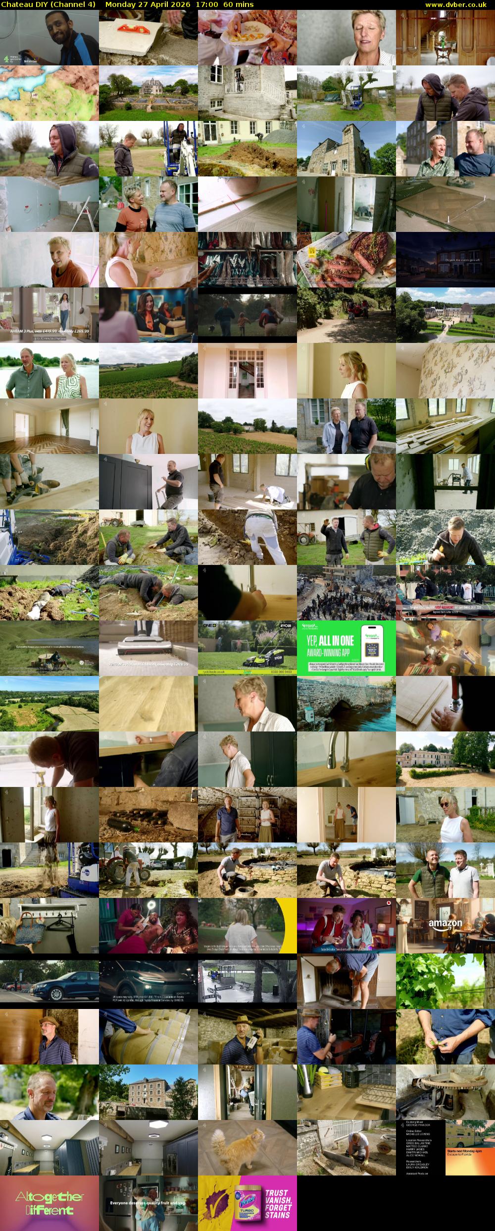Chateau DIY (Channel 4) Monday 27 April 2026 17:00 - 18:00
