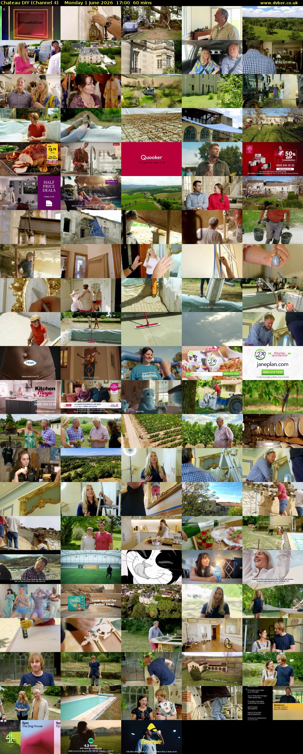 Chateau DIY (Channel 4) Monday 1 June 2026 17:00 - 18:00