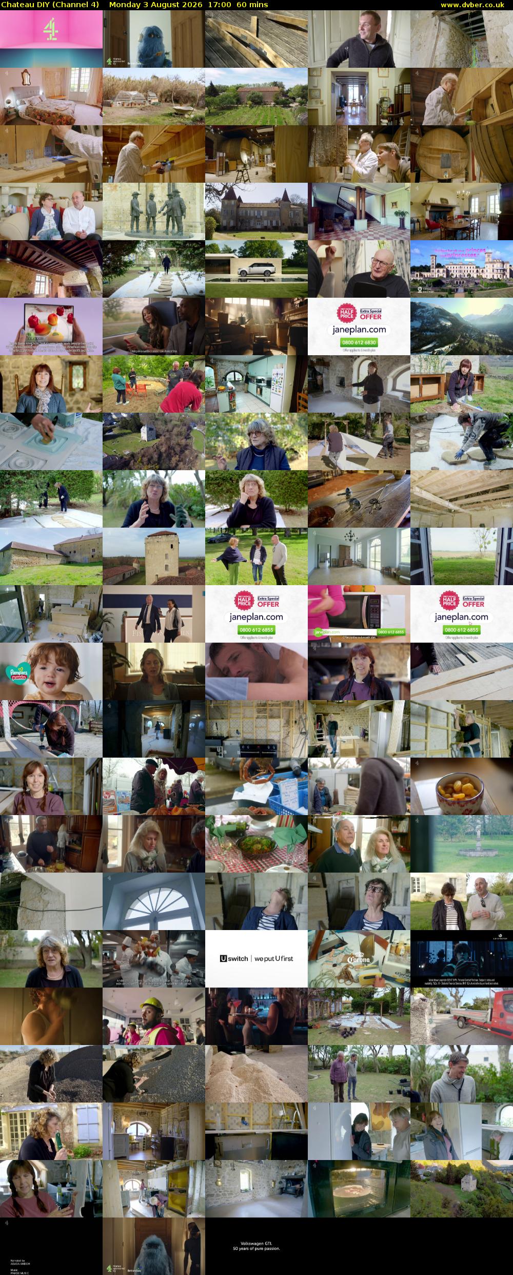 Chateau DIY (Channel 4) Monday 3 August 2026 17:00 - 18:00