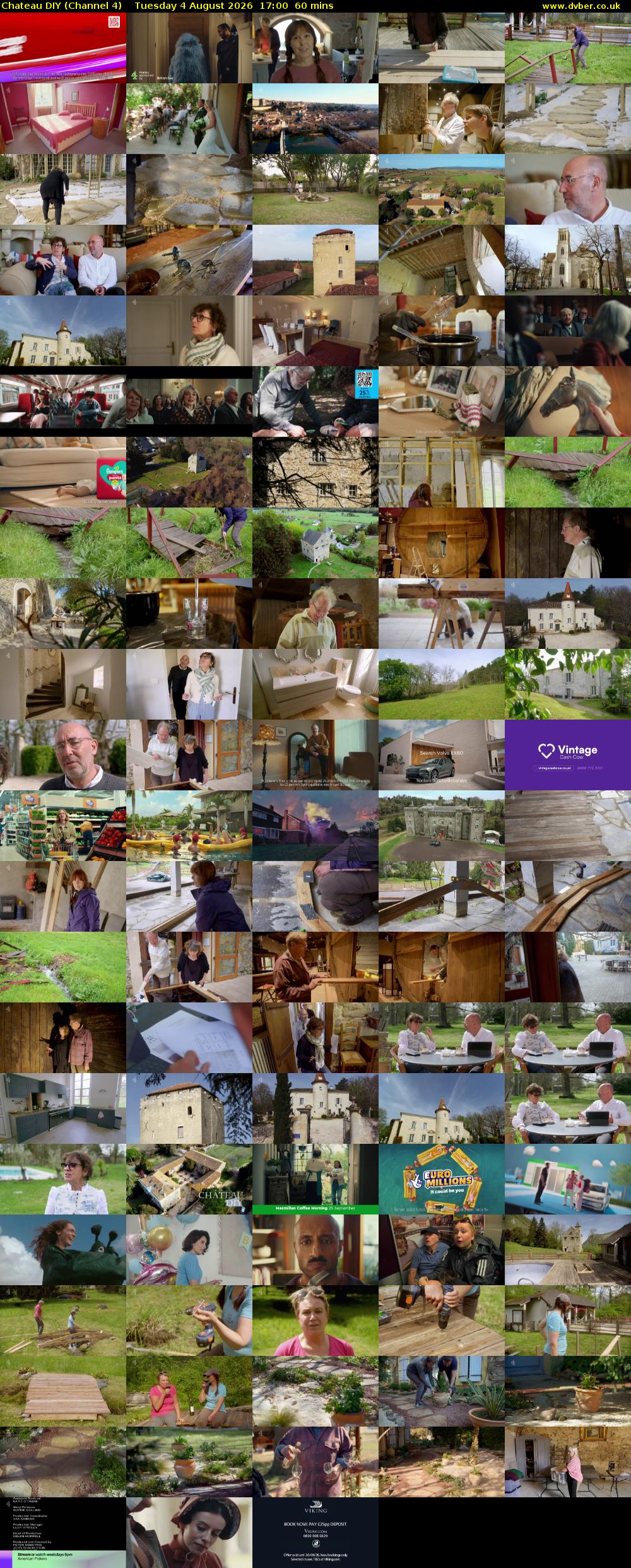 Chateau DIY (Channel 4) Tuesday 4 August 2026 17:00 - 18:00