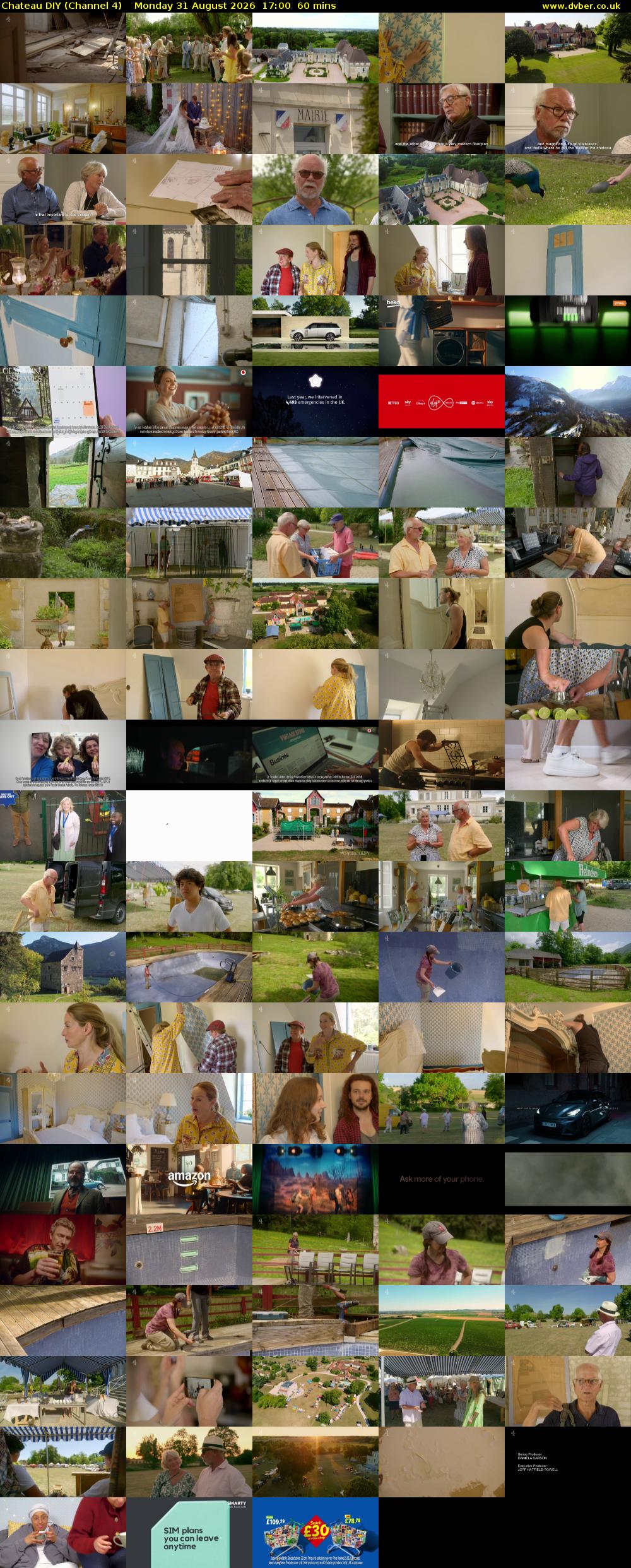Chateau DIY (Channel 4) Monday 31 August 2026 17:00 - 18:00