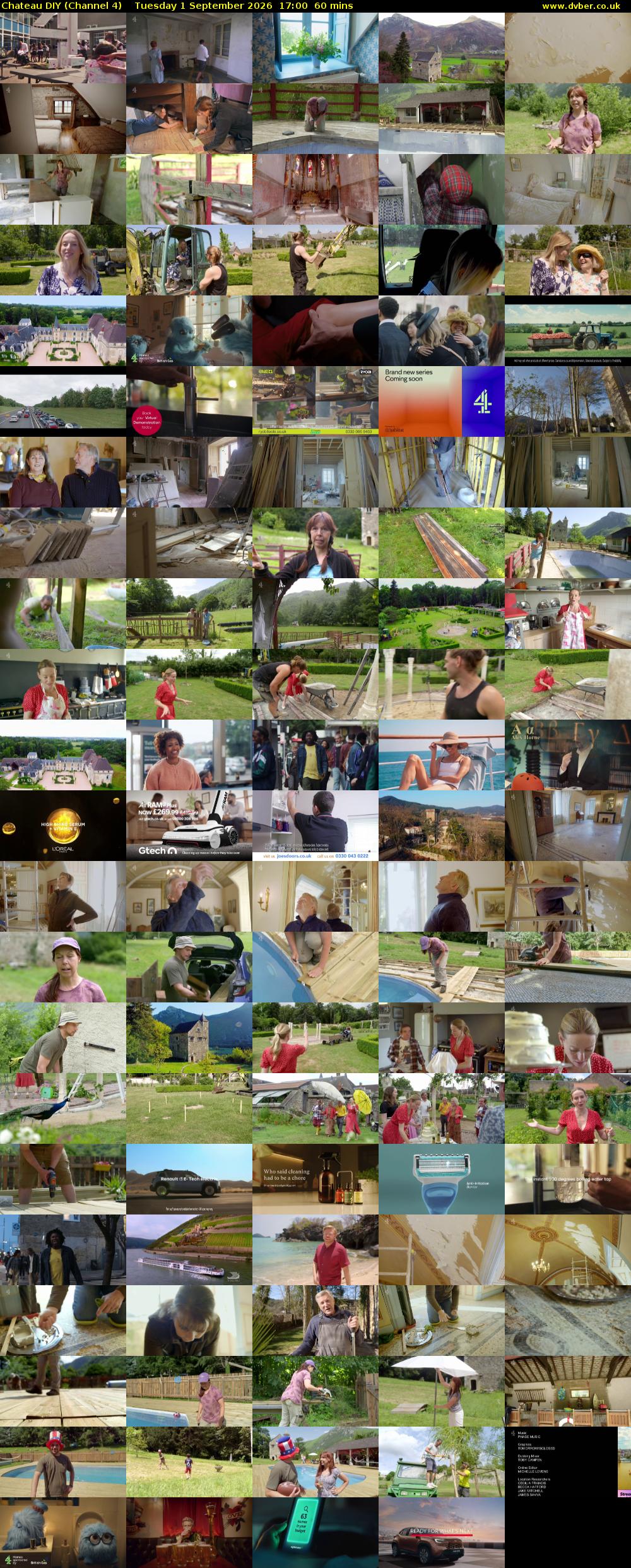 Chateau DIY (Channel 4) Tuesday 1 September 2026 17:00 - 18:00