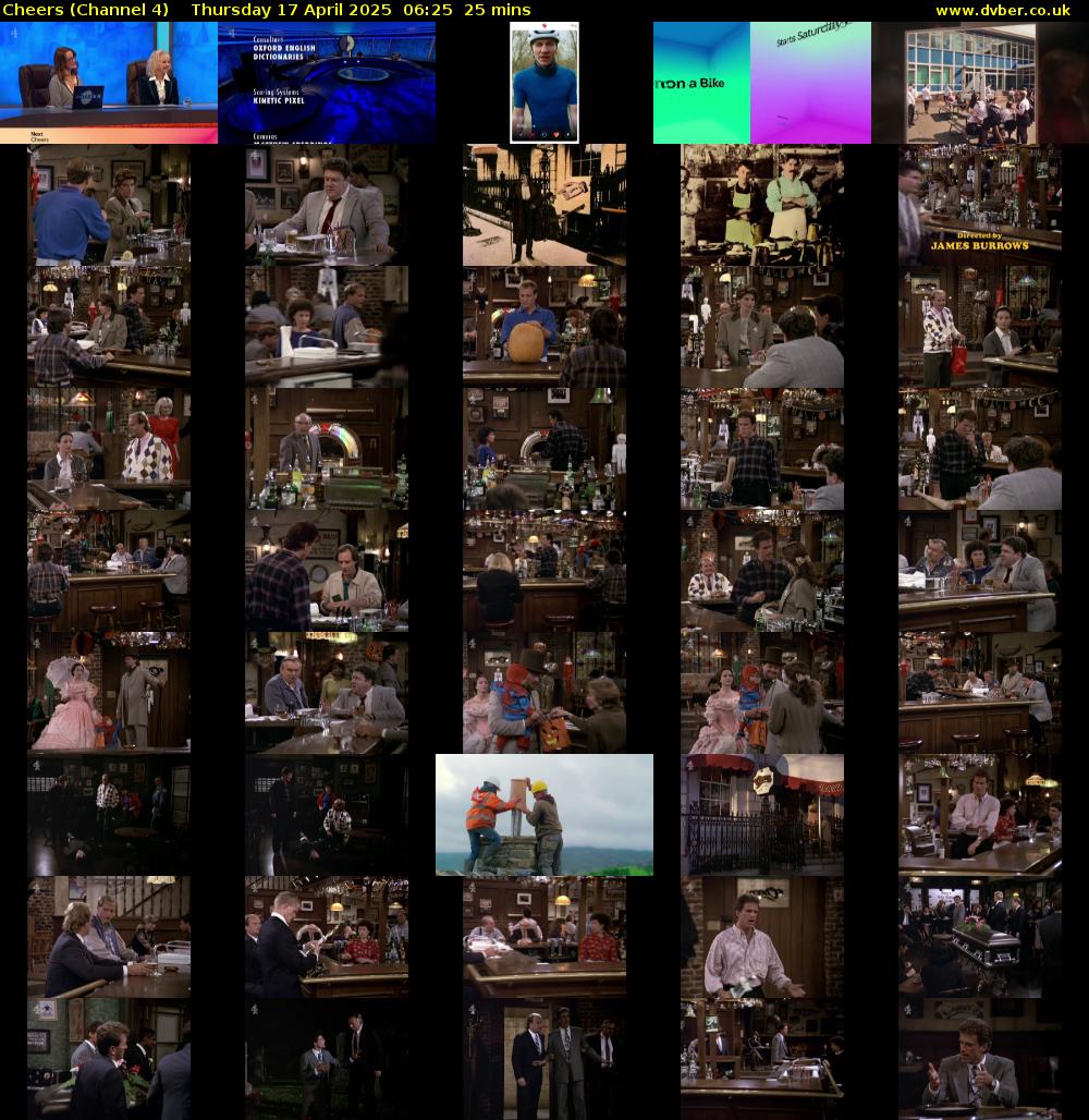Cheers (Channel 4) Thursday 17 April 2025 06:25 - 06:50