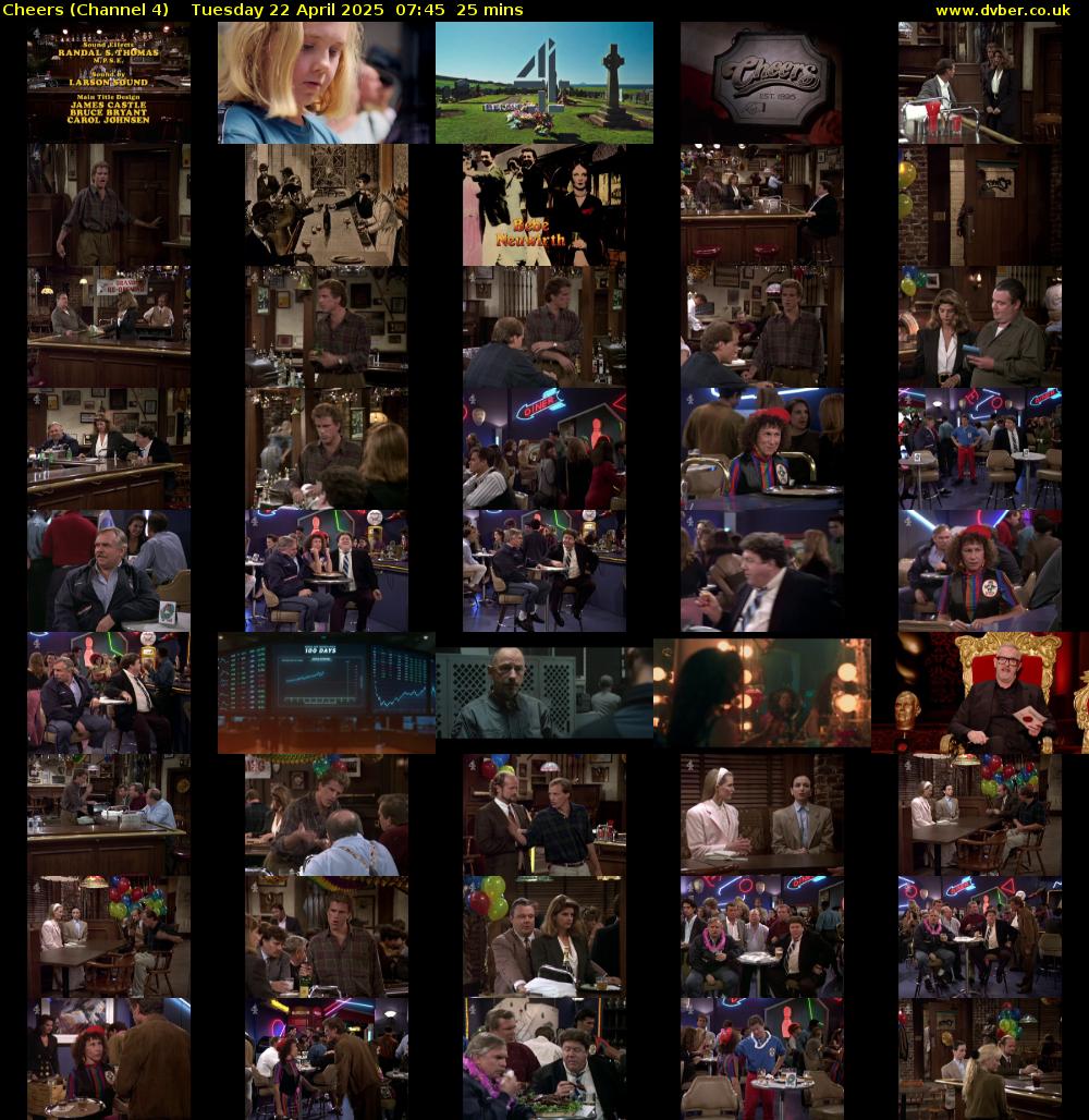 Cheers (Channel 4) Tuesday 22 April 2025 07:45 - 08:10