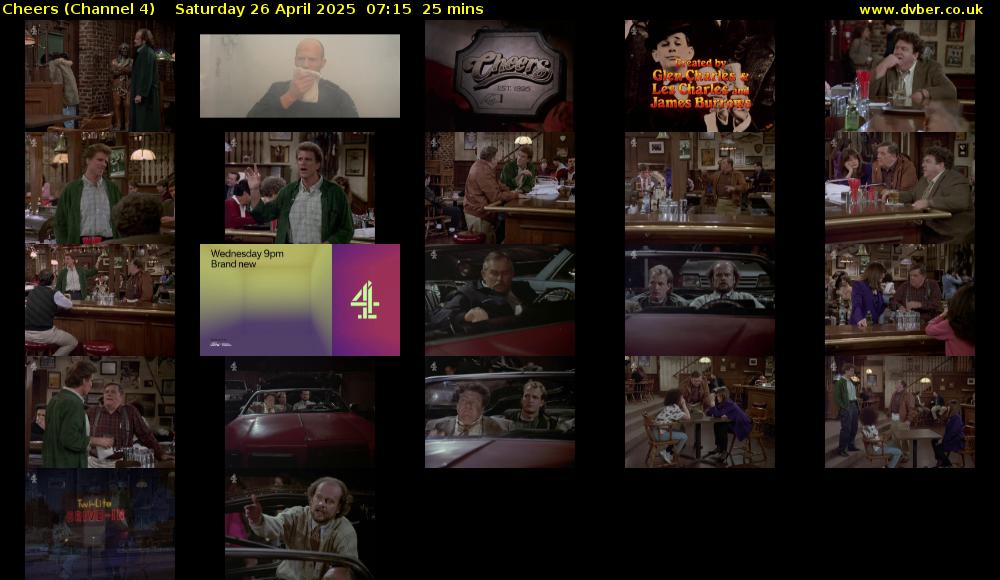 Cheers (Channel 4) Saturday 26 April 2025 07:15 - 07:40