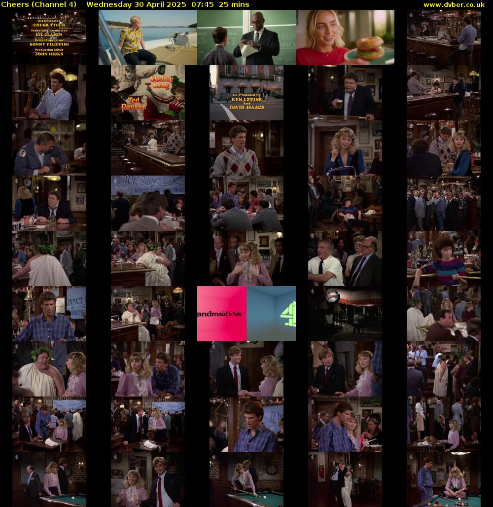 Cheers (Channel 4) Wednesday 30 April 2025 07:45 - 08:10