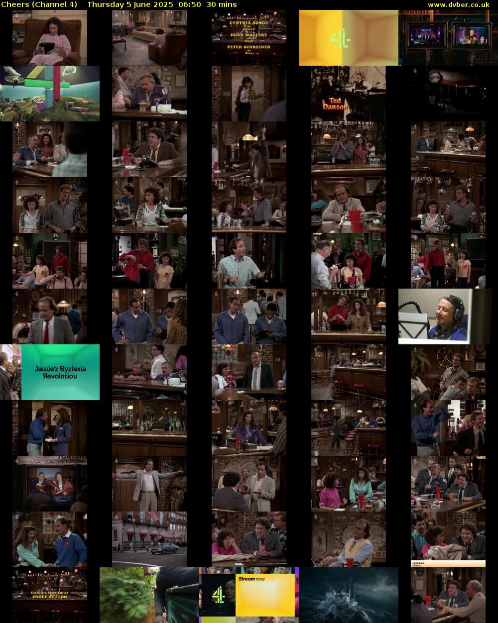 Cheers (Channel 4) Thursday 5 June 2025 06:50 - 07:20